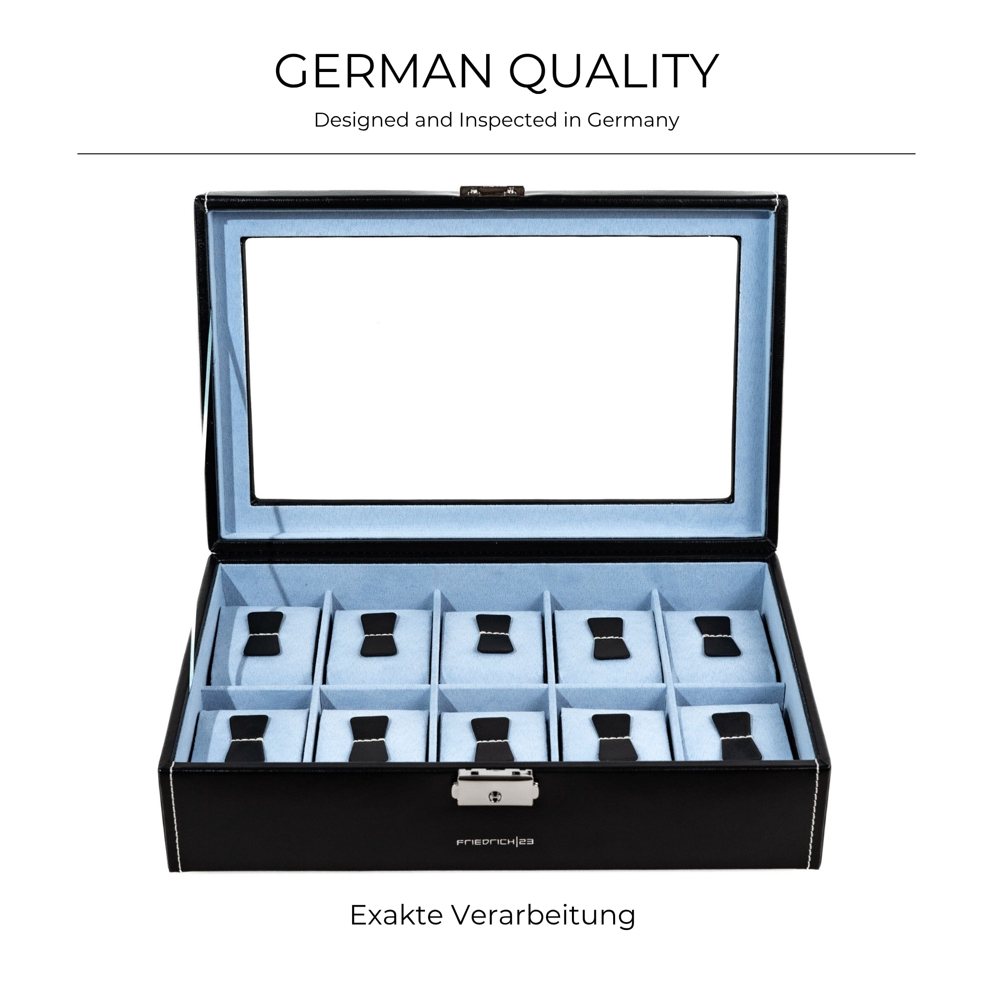 BOND Uhrenbox für 10 Uhren mit Glasdeckel