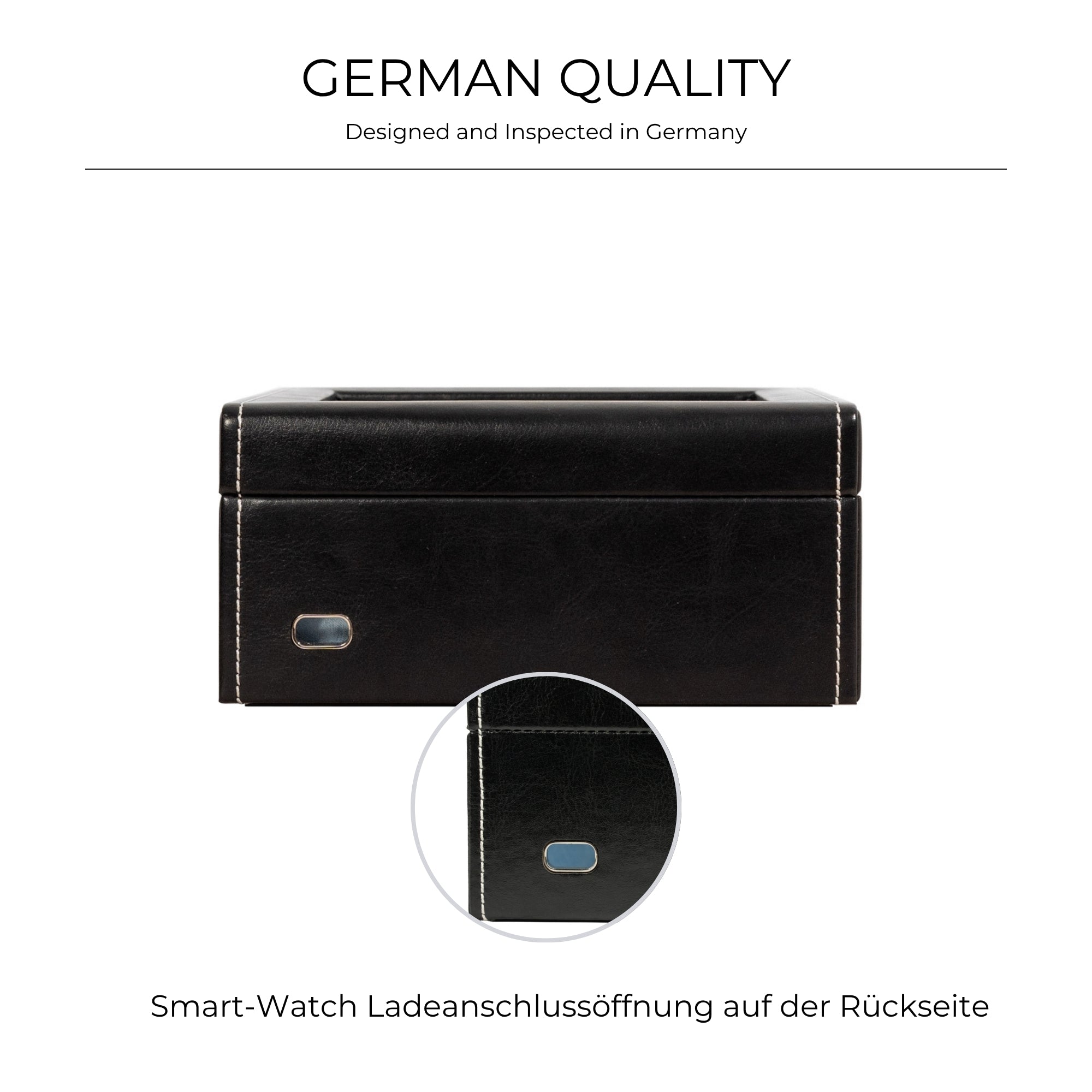 Bond watch box for 6 watches with glass lid