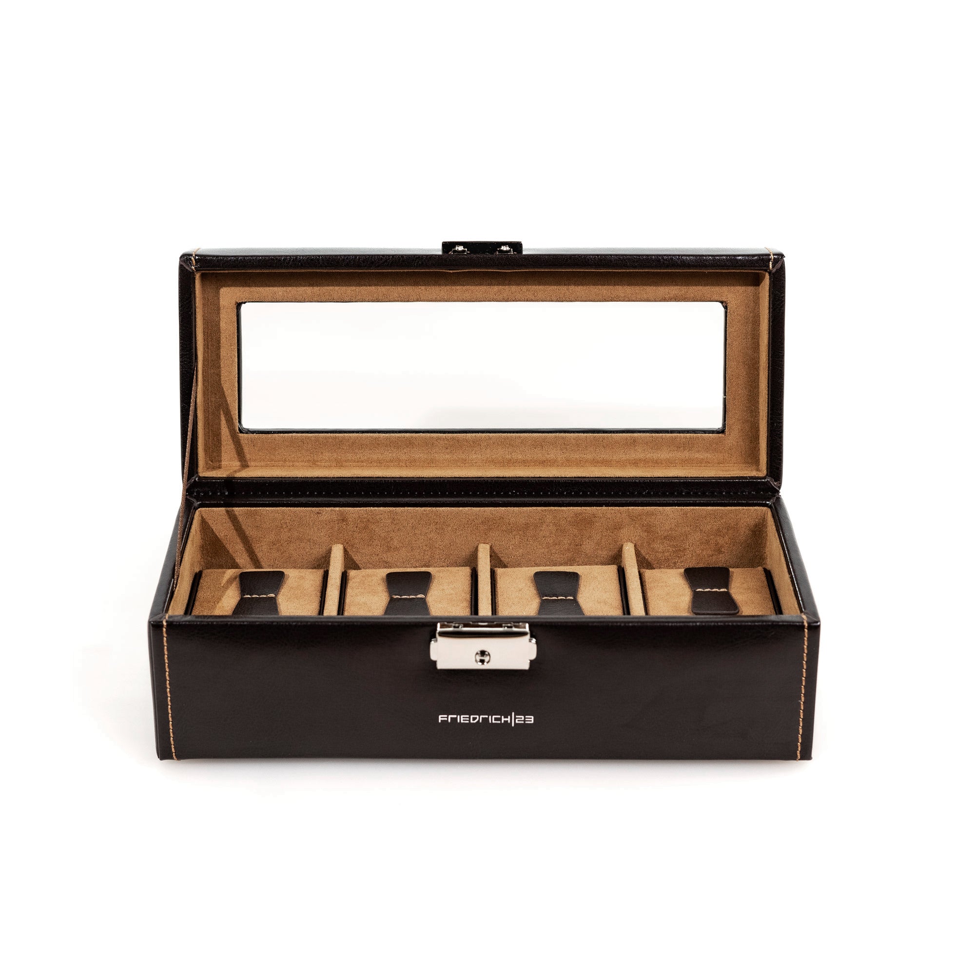 BOND Uhrenbox für 4 Uhren mit Glasdeckel