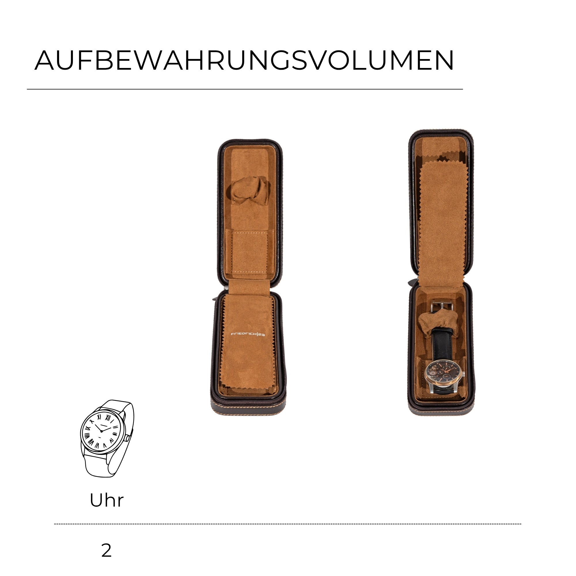Bond watch case for 2 watches