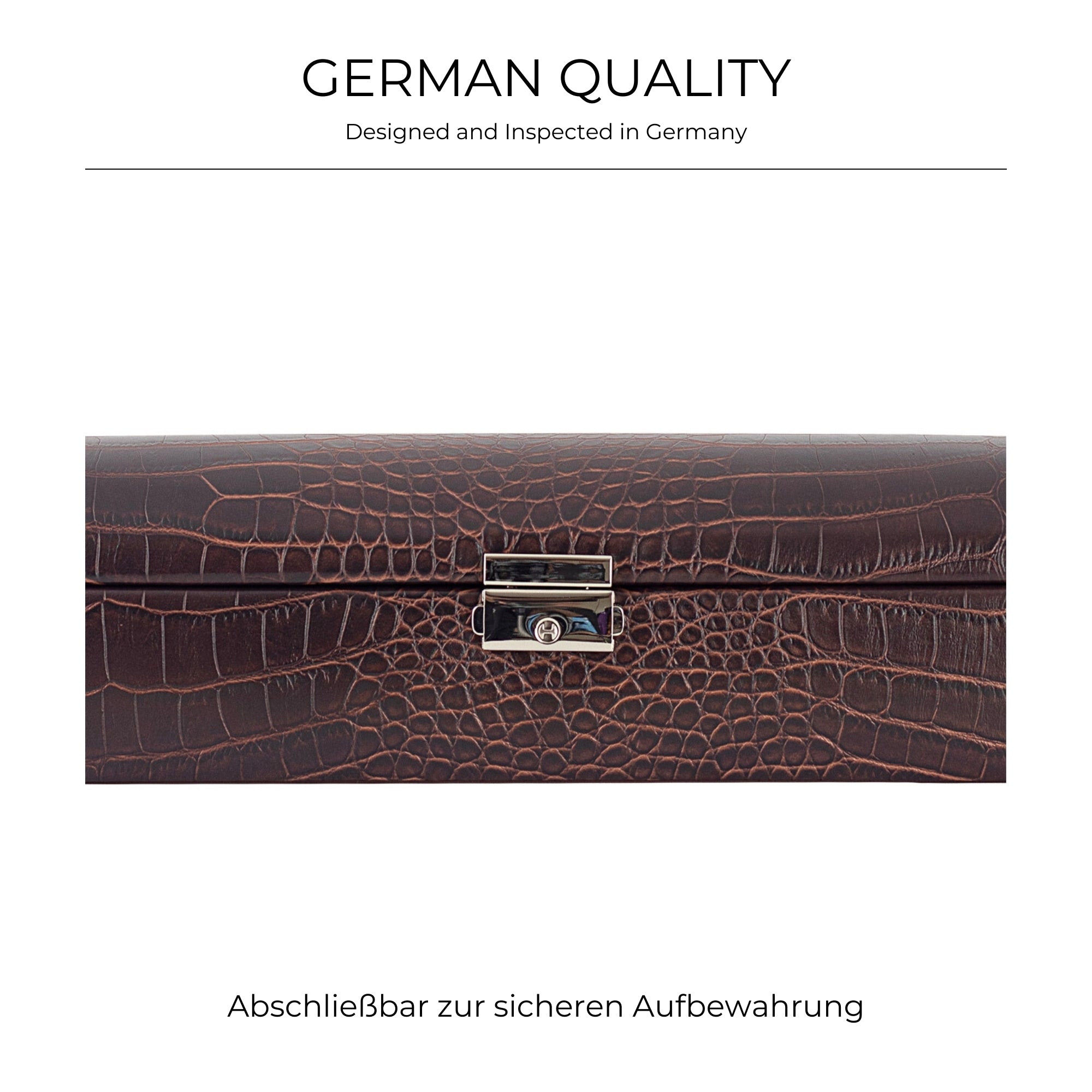 LE CROC Uhrenbox für 5 Uhren in Kroko Optik