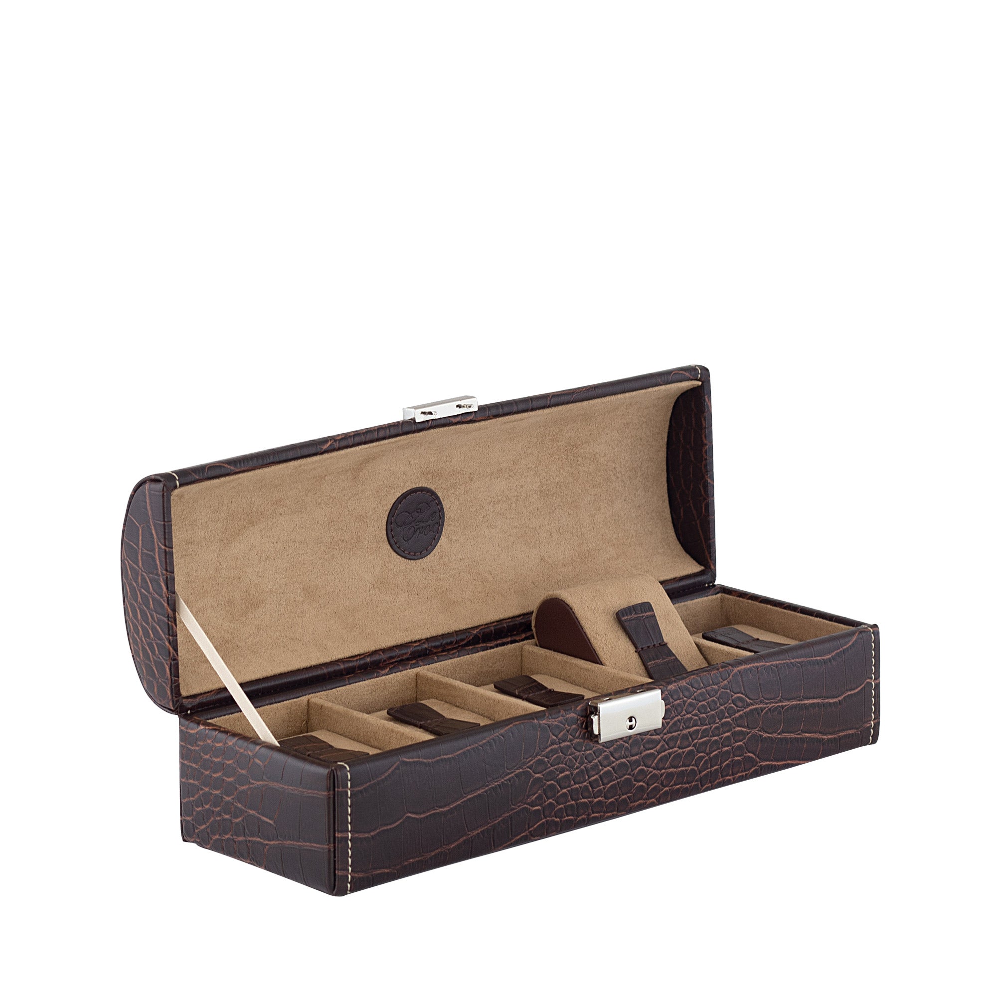 LE CROC Uhrenbox für 5 Uhren in Kroko Optik