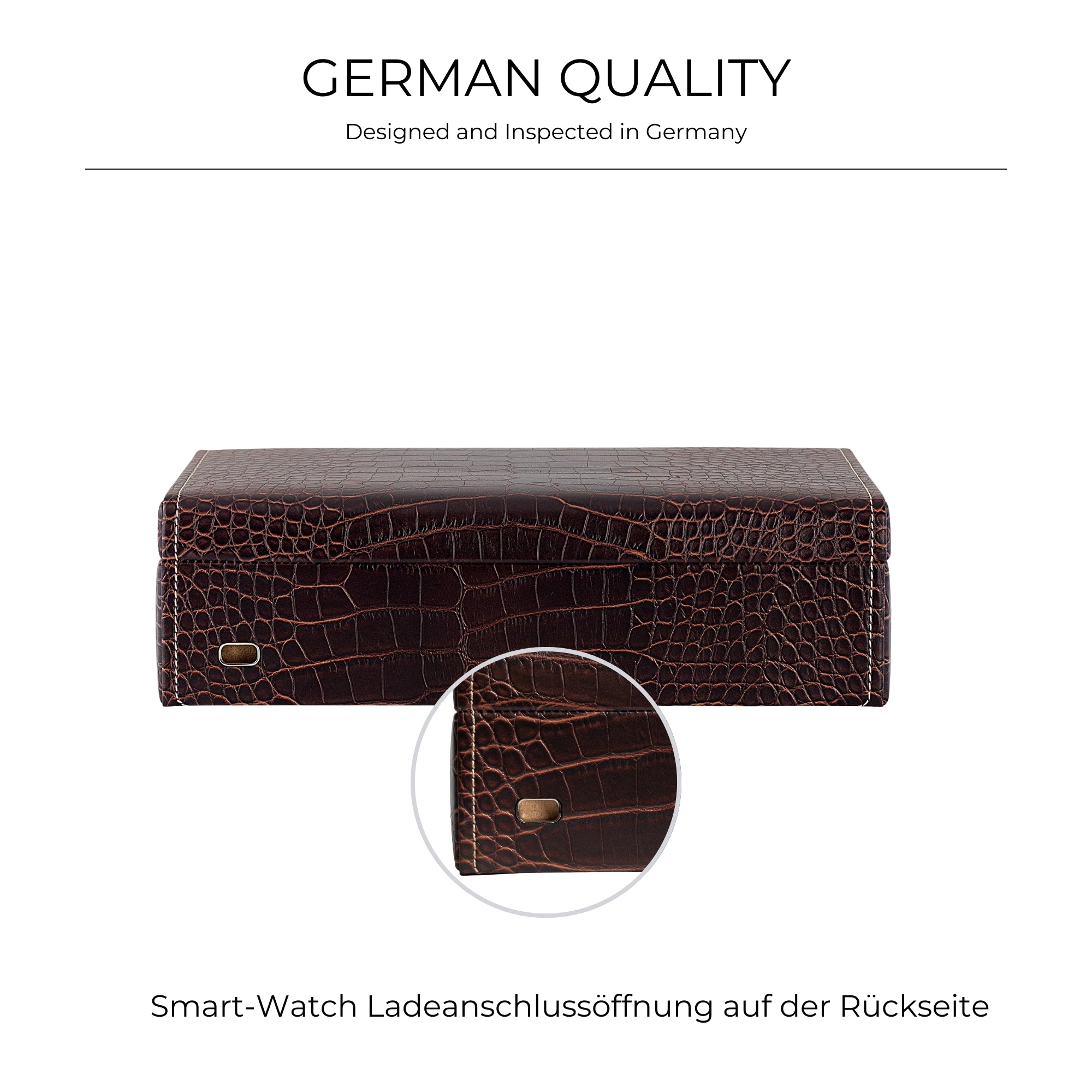 LE CROC Uhrenbox für 10 Uhren in Kroko Optik