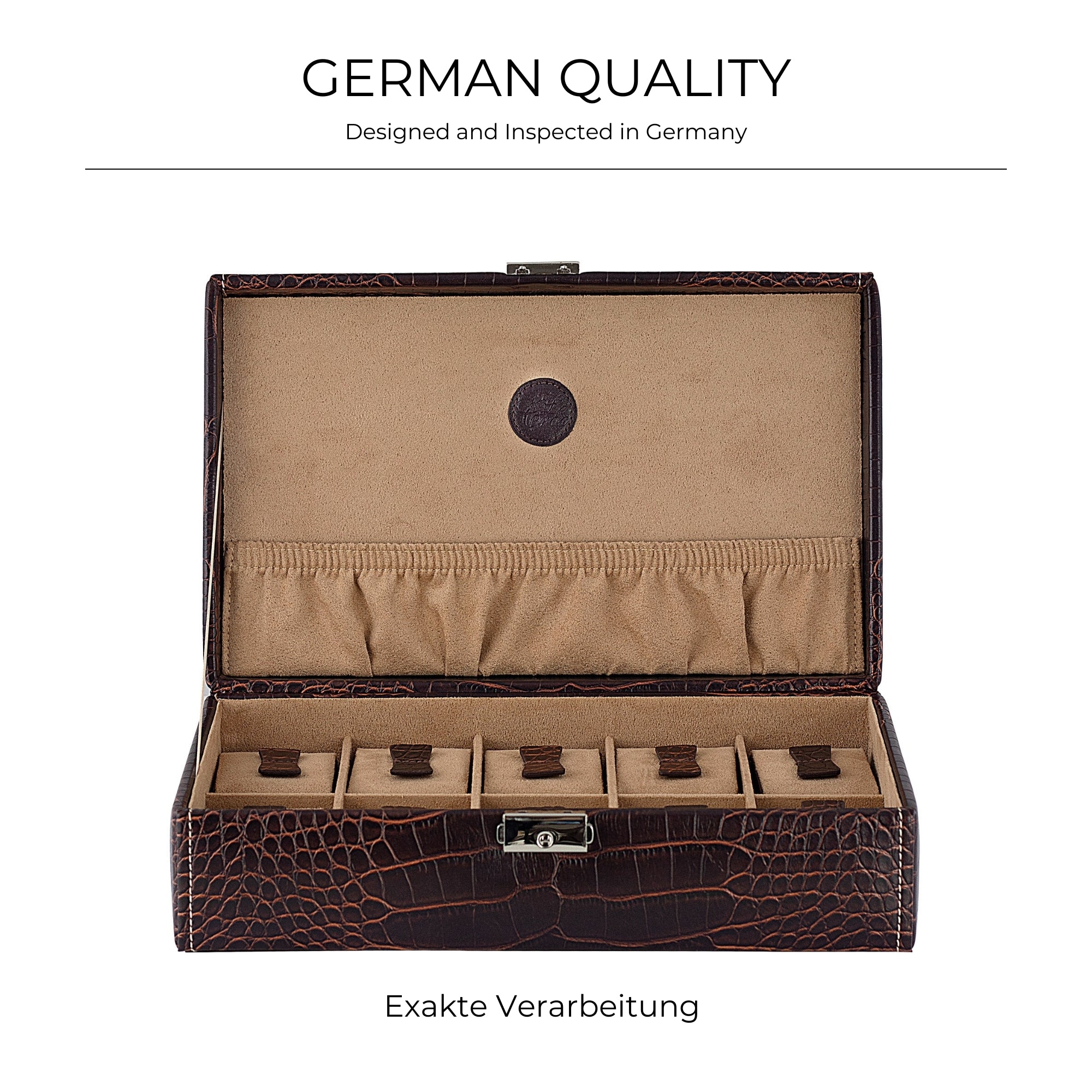 LE CROC Uhrenbox für 10 Uhren in Kroko Optik