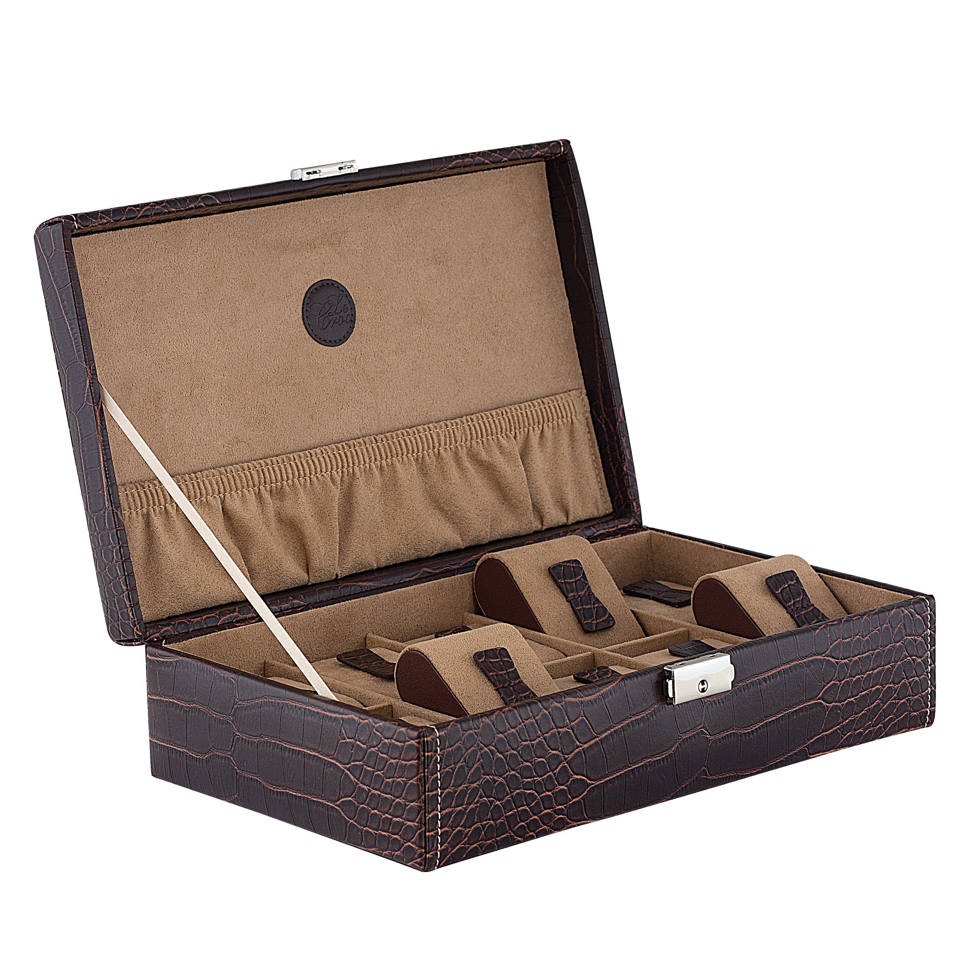 Le Croc watch box for 10 watches in Kroko optics
