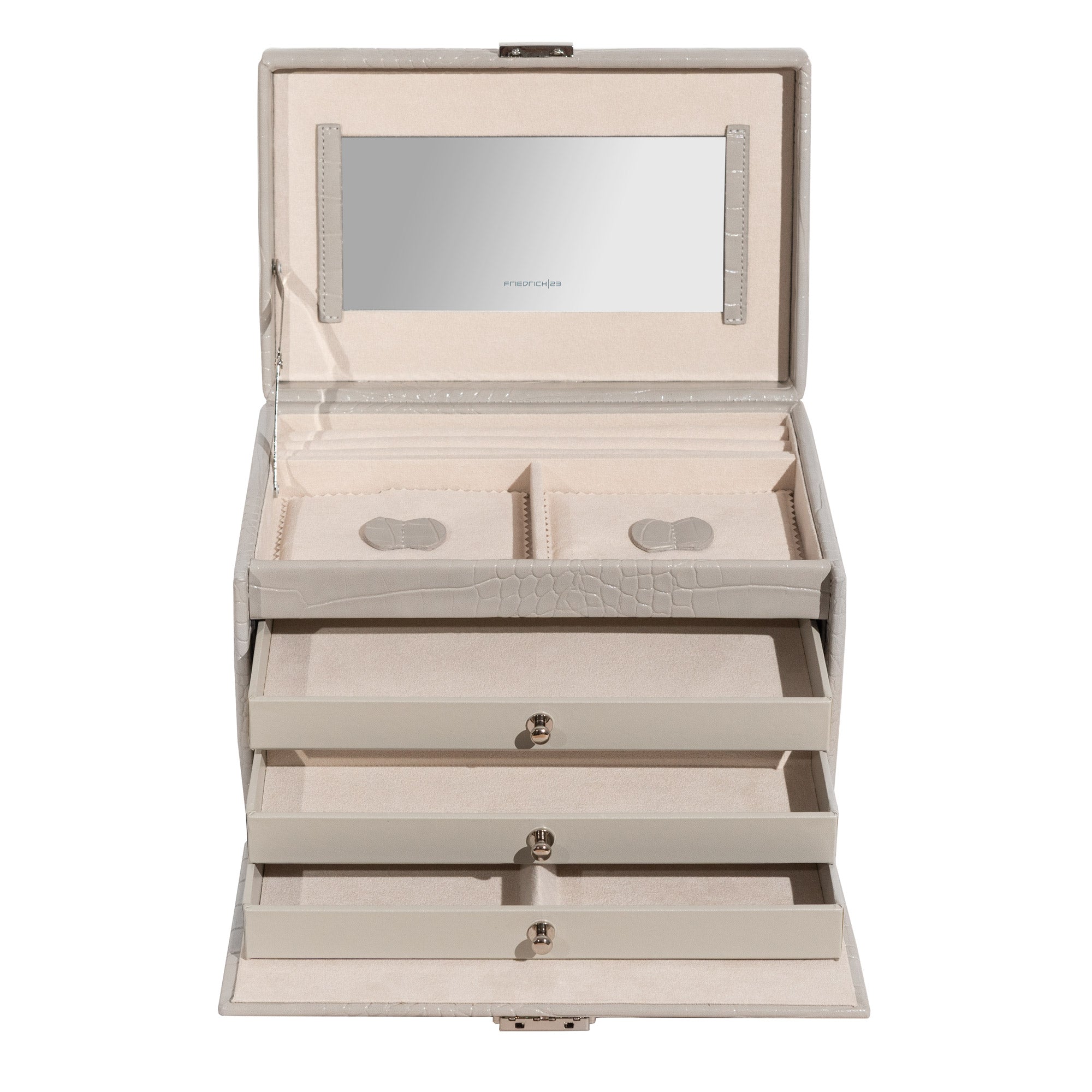 Caiman jewelry box in Kroko optics
