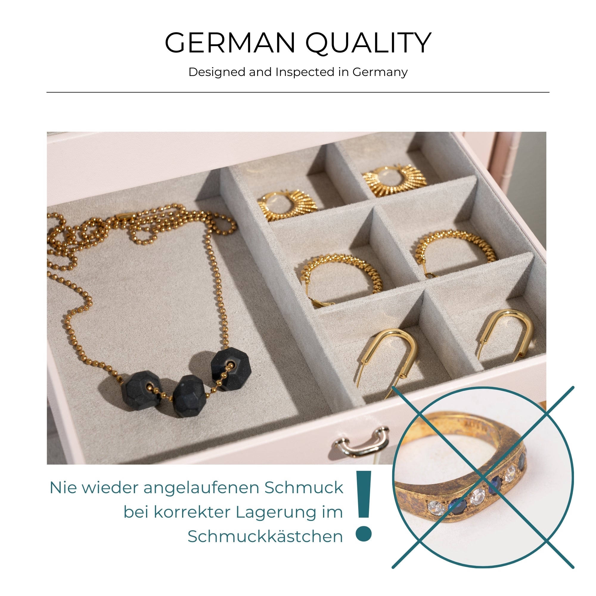 CAIMAN Großer Schmuckkasten in Kroko Optik