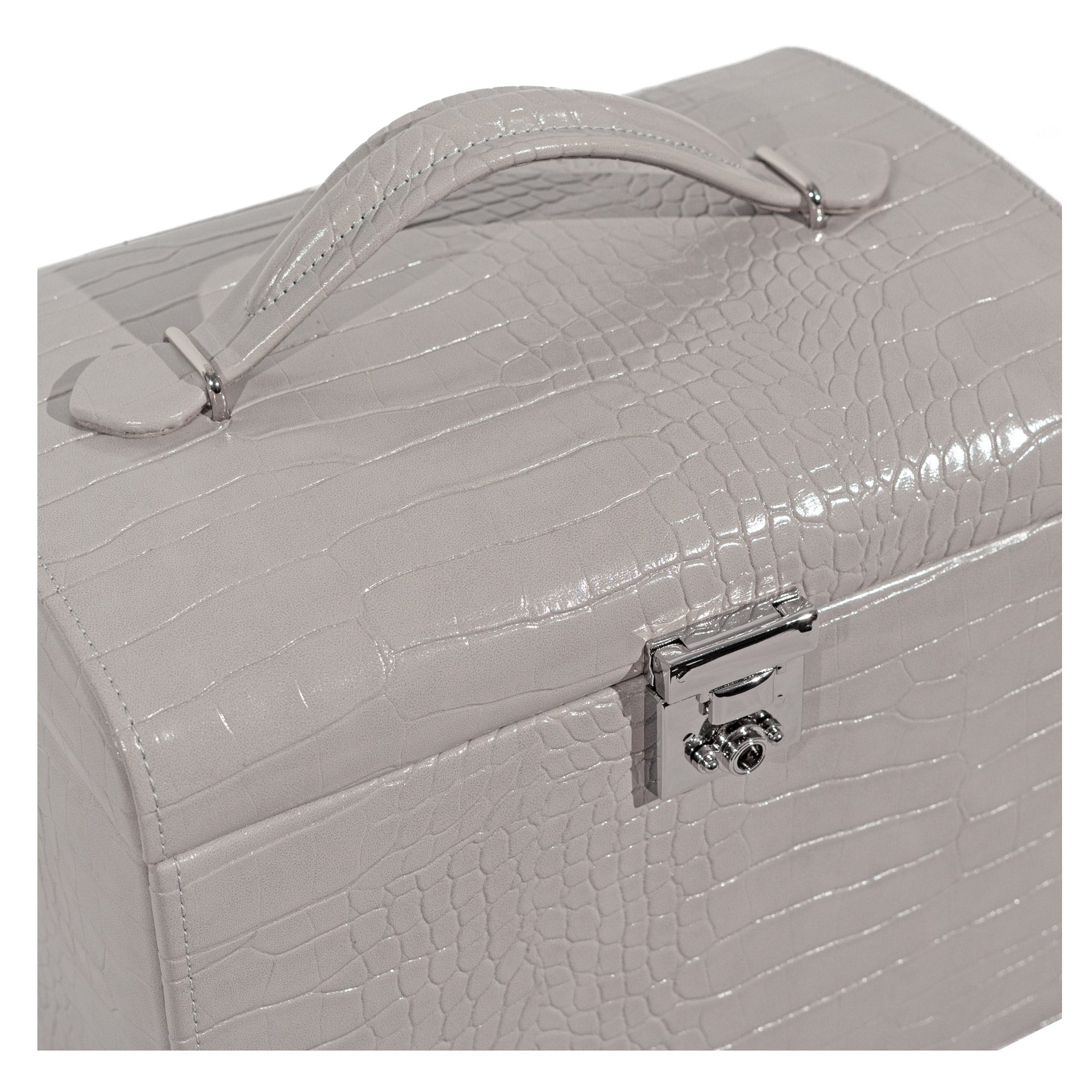 CAIMAN Großer Schmuckkasten in Kroko Optik