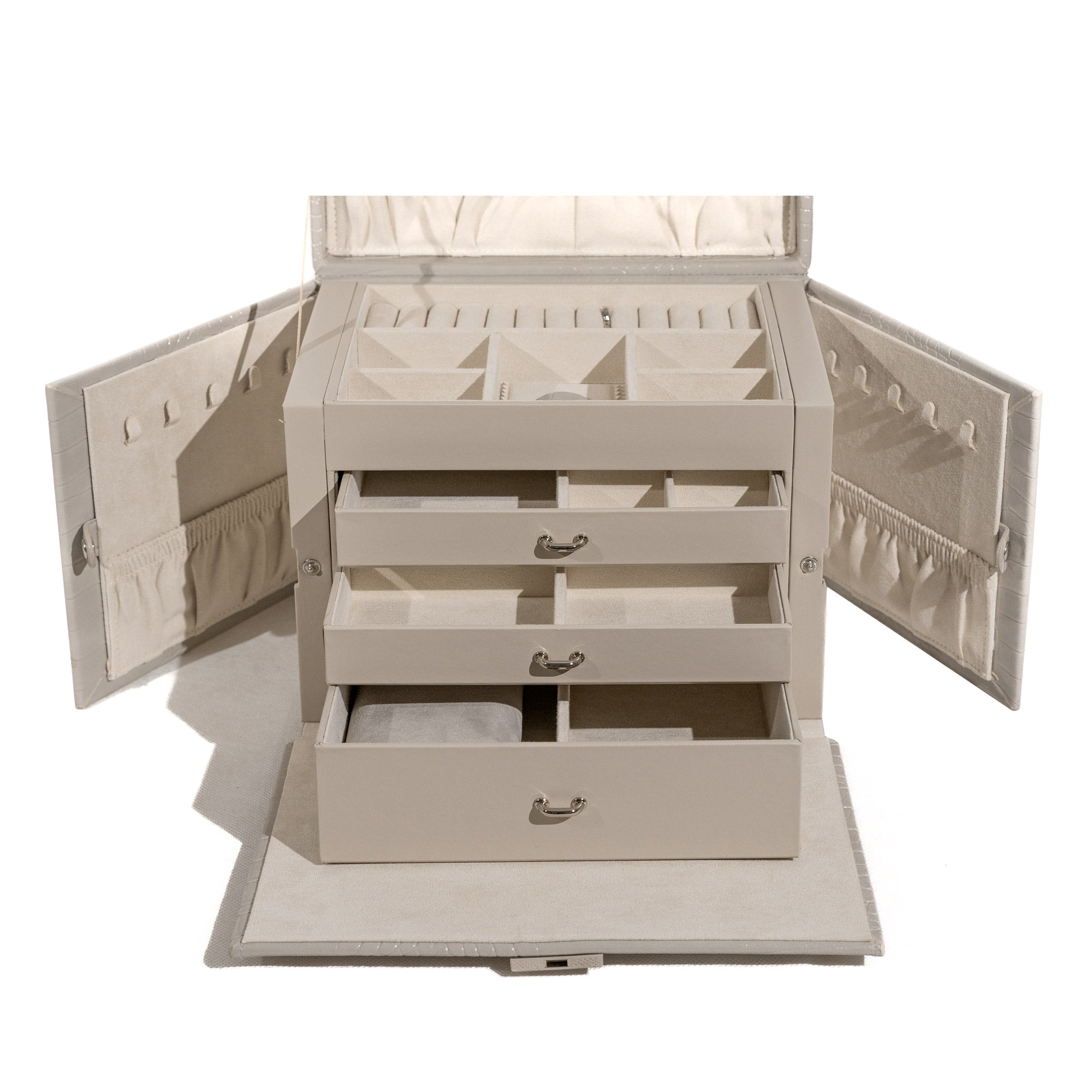 CAIMAN Großer Schmuckkasten in Kroko Optik