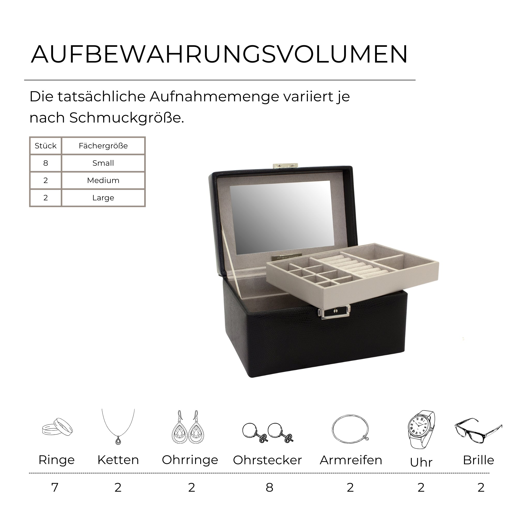 Milano jewelry box in lizard optics