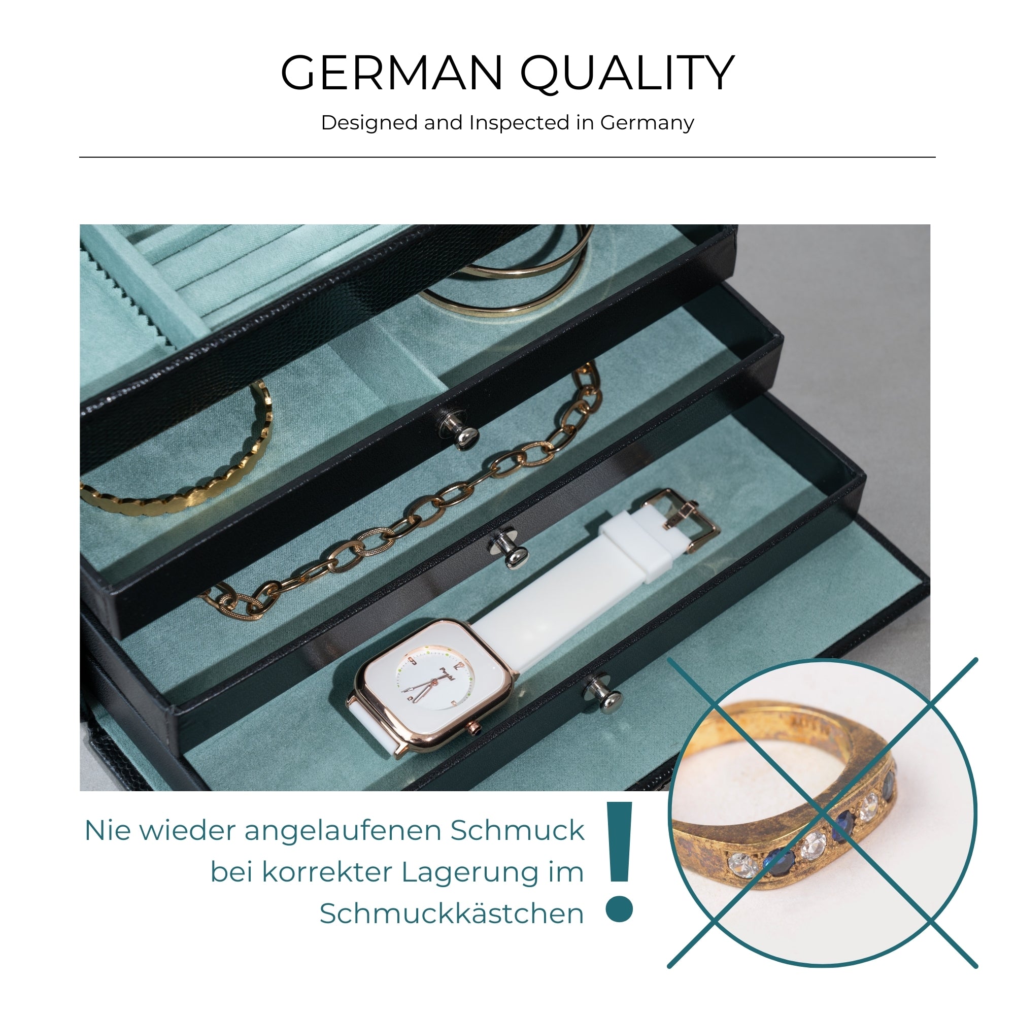 CLASSICO Schmuckkasten aus Leder in Echsen Optik