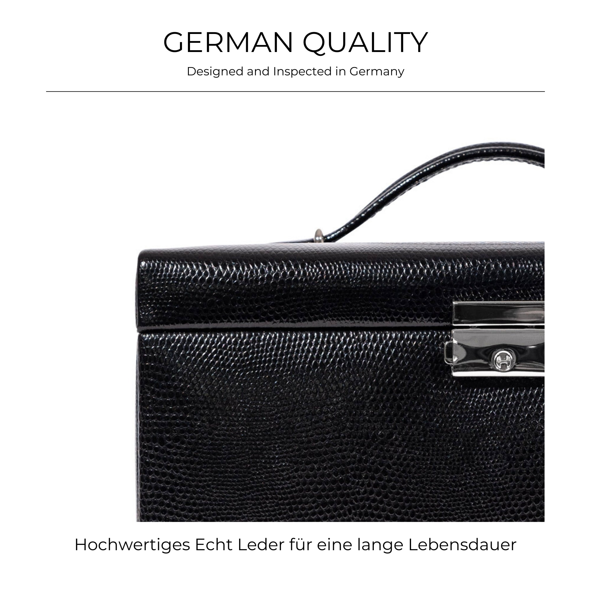 Classico jewelry box made of leather in lizard optics