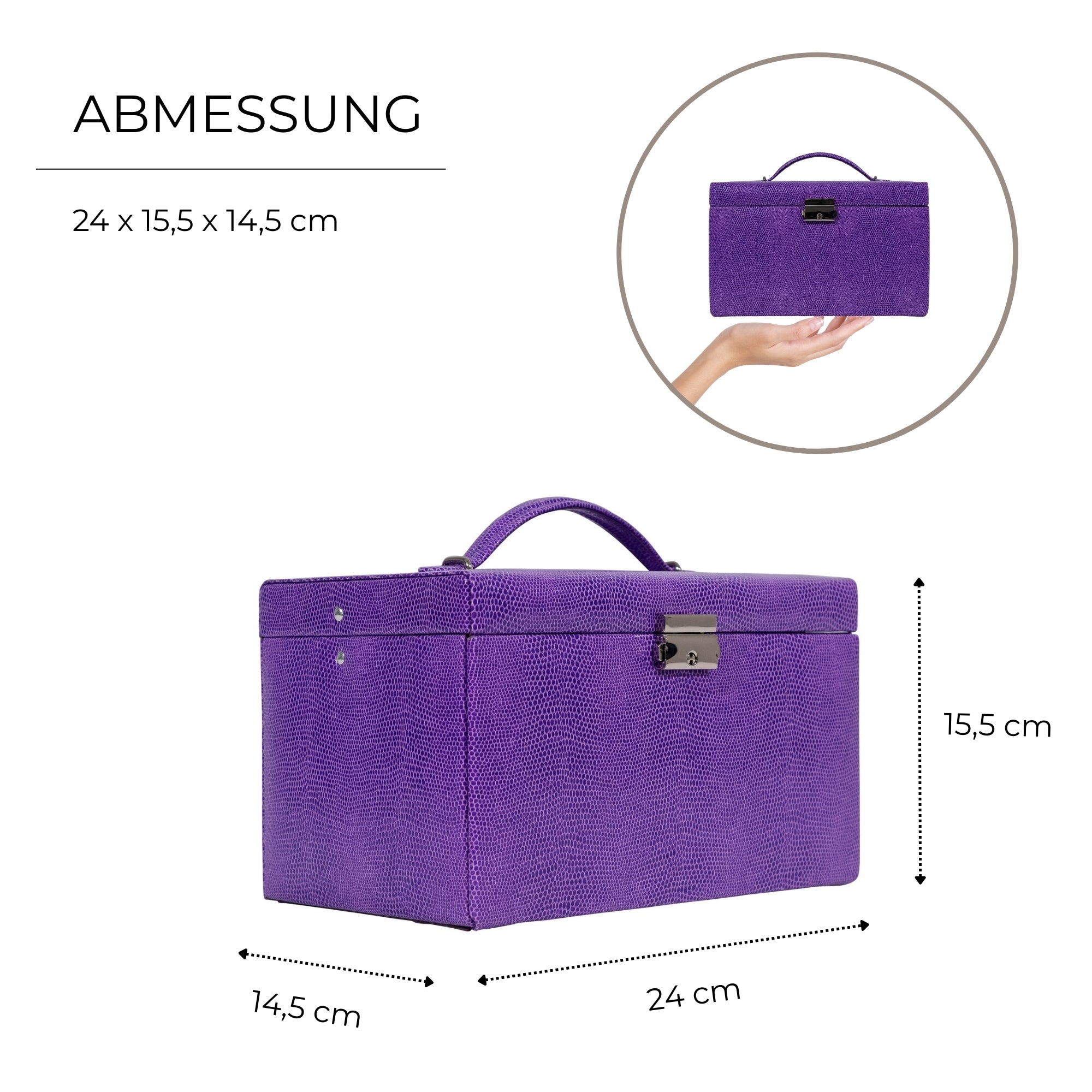 Classico jewelry box made of leather in lizard optics