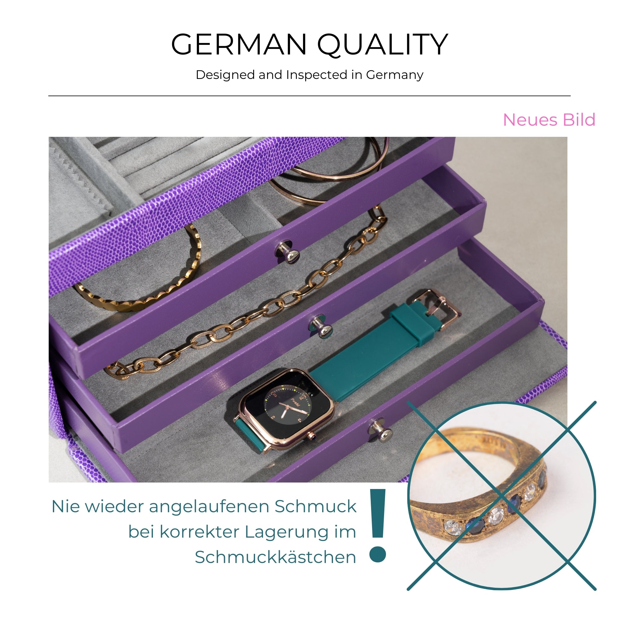 CLASSICO Schmuckkasten aus Leder in Echsen Optik