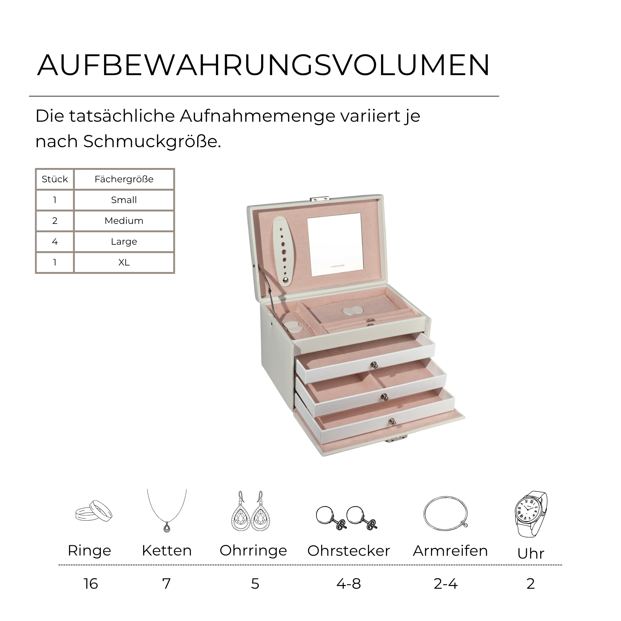 CLASSICO Schmuckkasten Echt Leder - ROSÉ EDITION