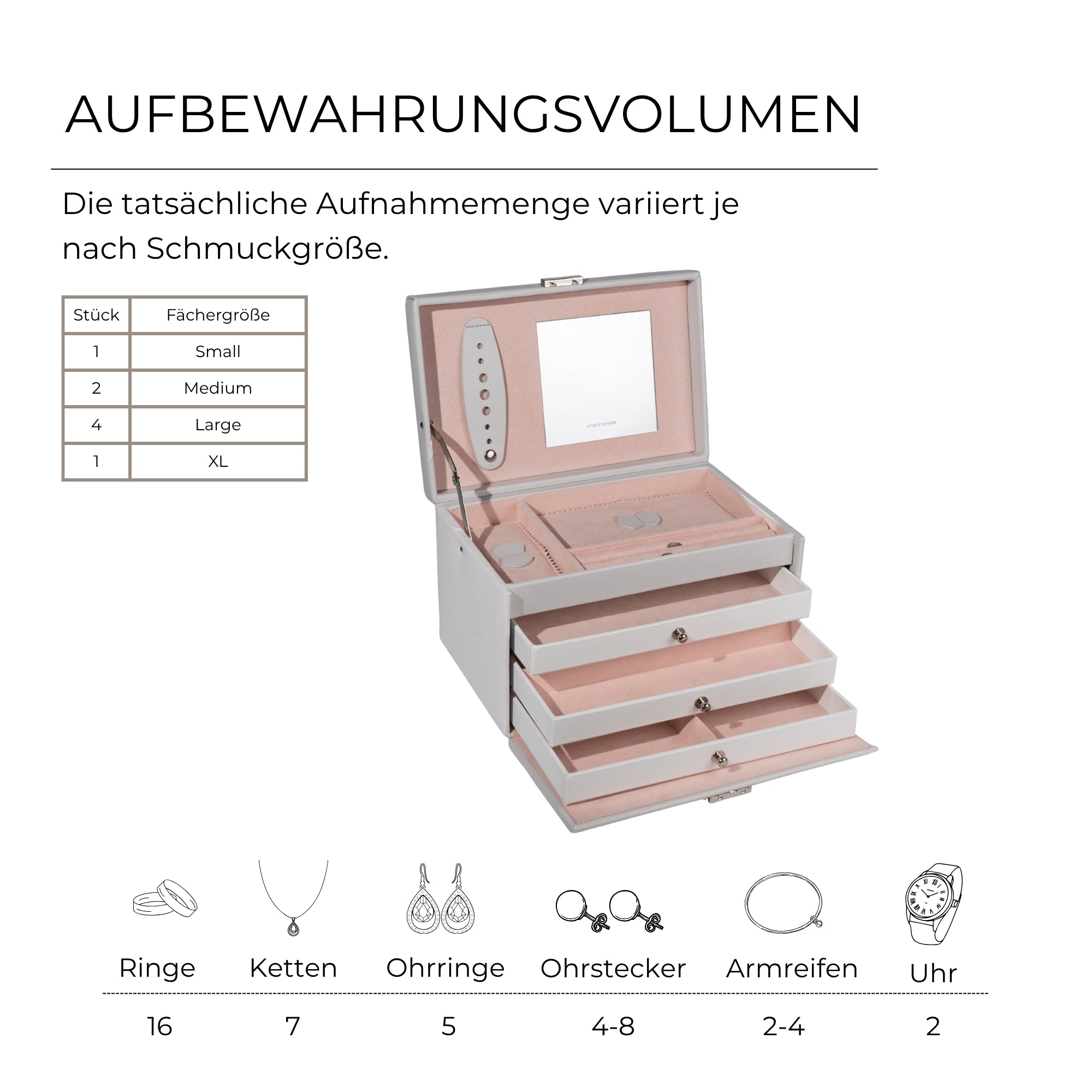 CLASSICO Schmuckkasten Echt Leder - ROSÉ EDITION