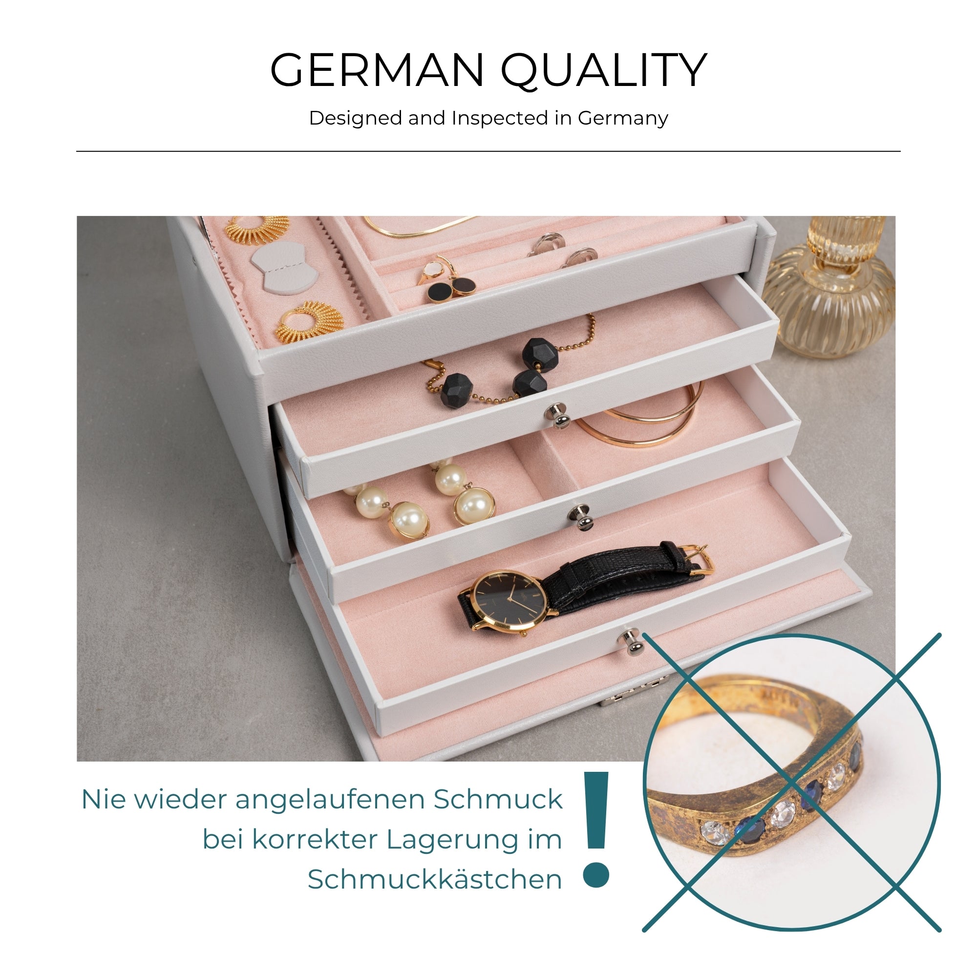 CLASSICO Schmuckkasten Echt Leder - ROSÉ EDITION