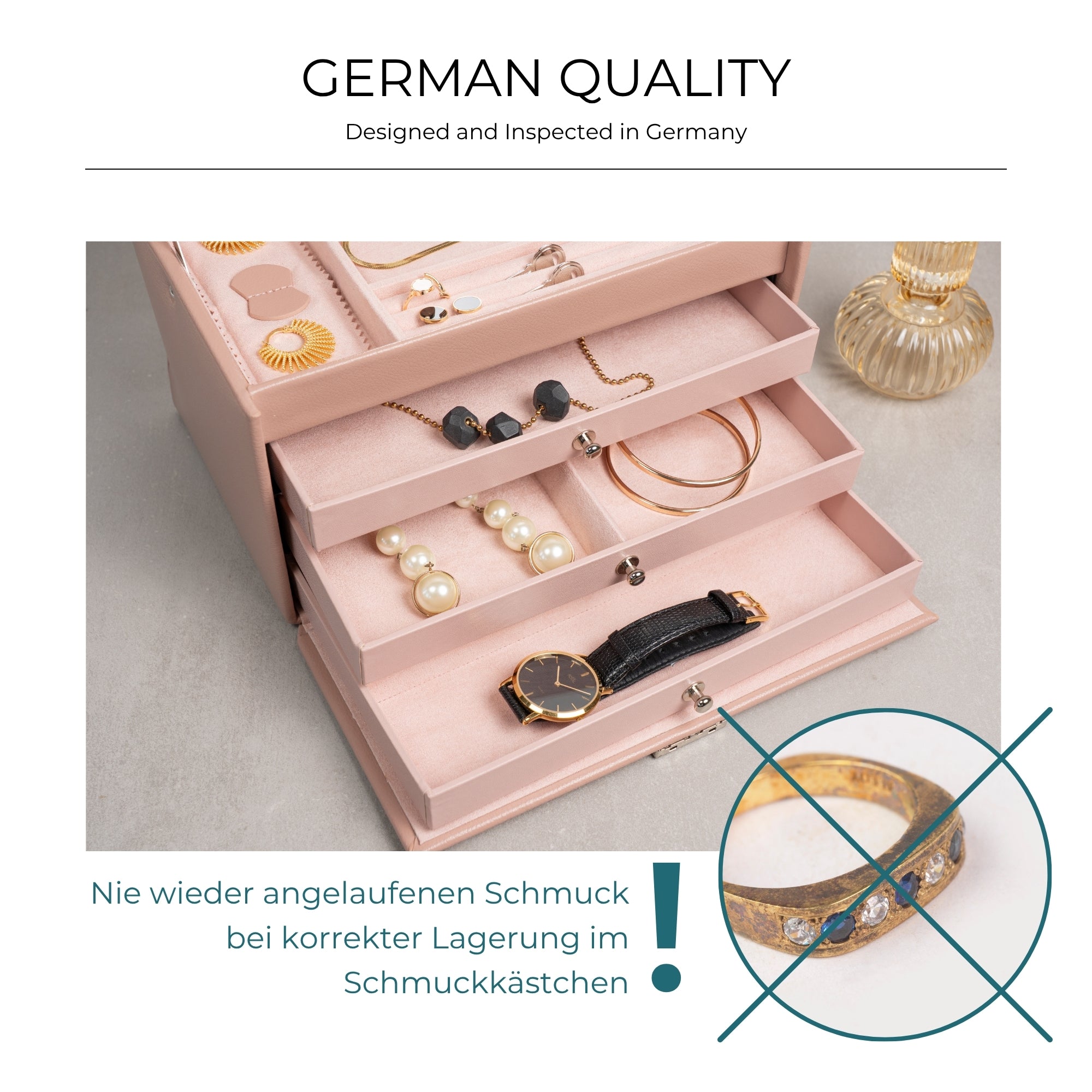 CLASSICO Schmuckkasten Echt Leder - ROSÉ EDITION