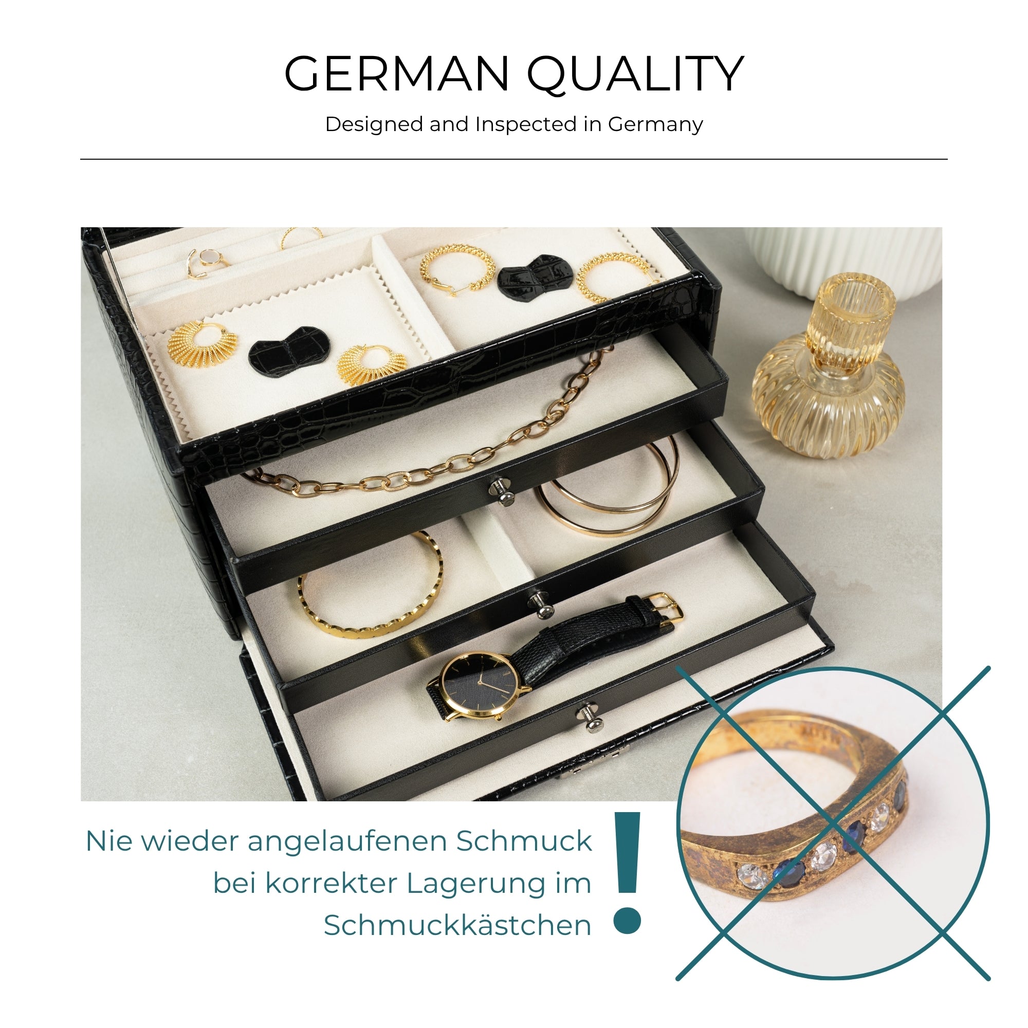 JOLIE Schmuckkästchen in Kroko Optik