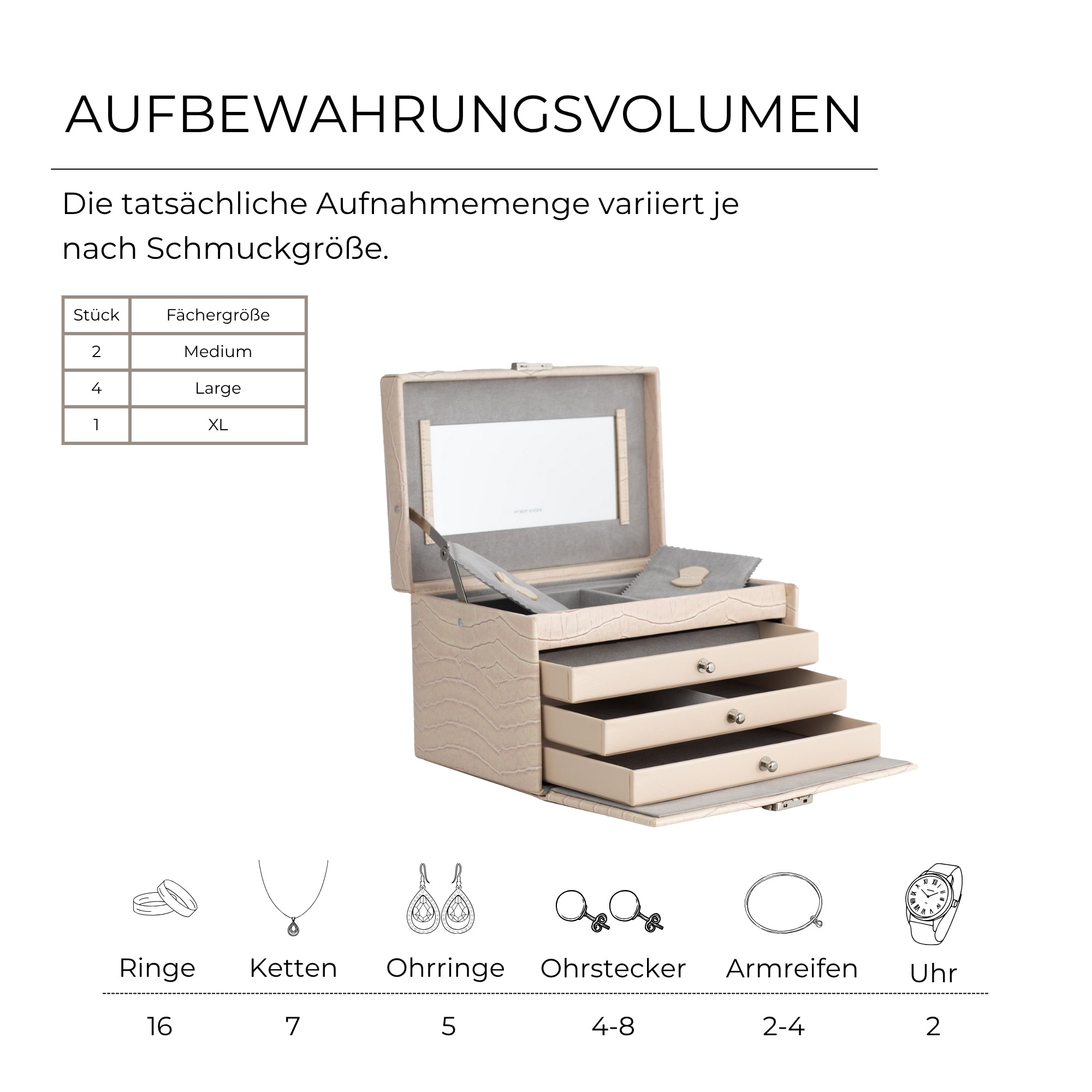 JOLIE Schmuckkästchen in Kroko Optik