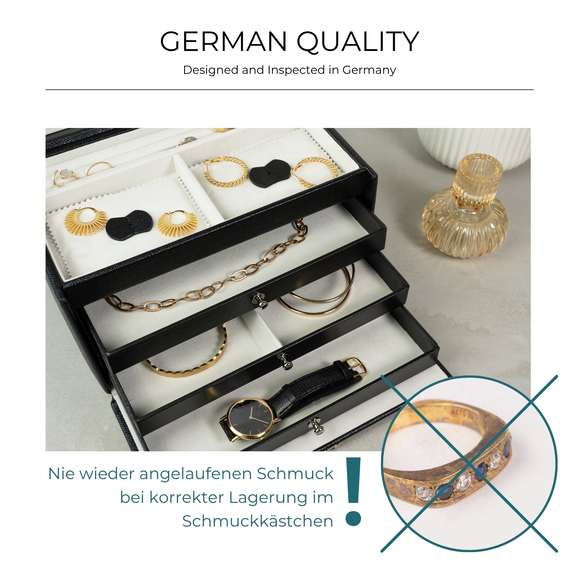 JOLIE Schmuckkästchen in Kreuznarben Optik