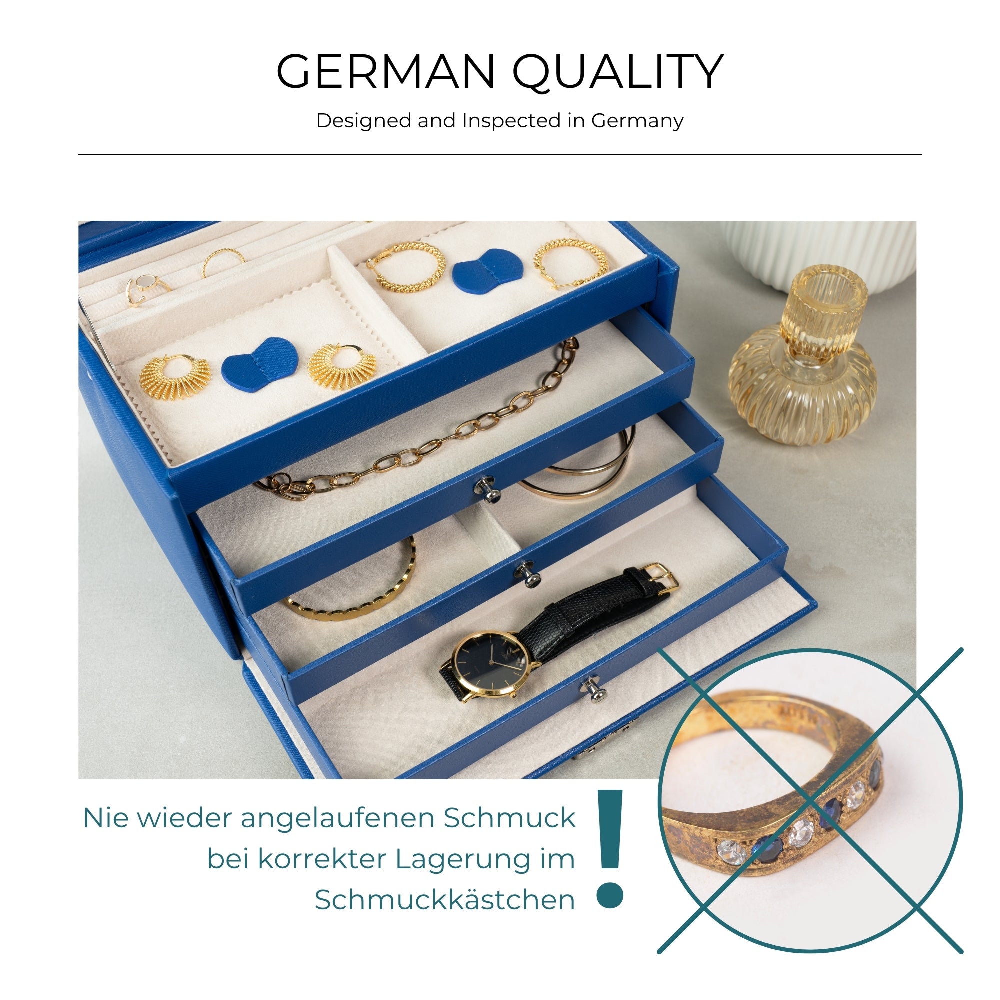 JOLIE Schmuckkästchen in Kreuznarben Optik