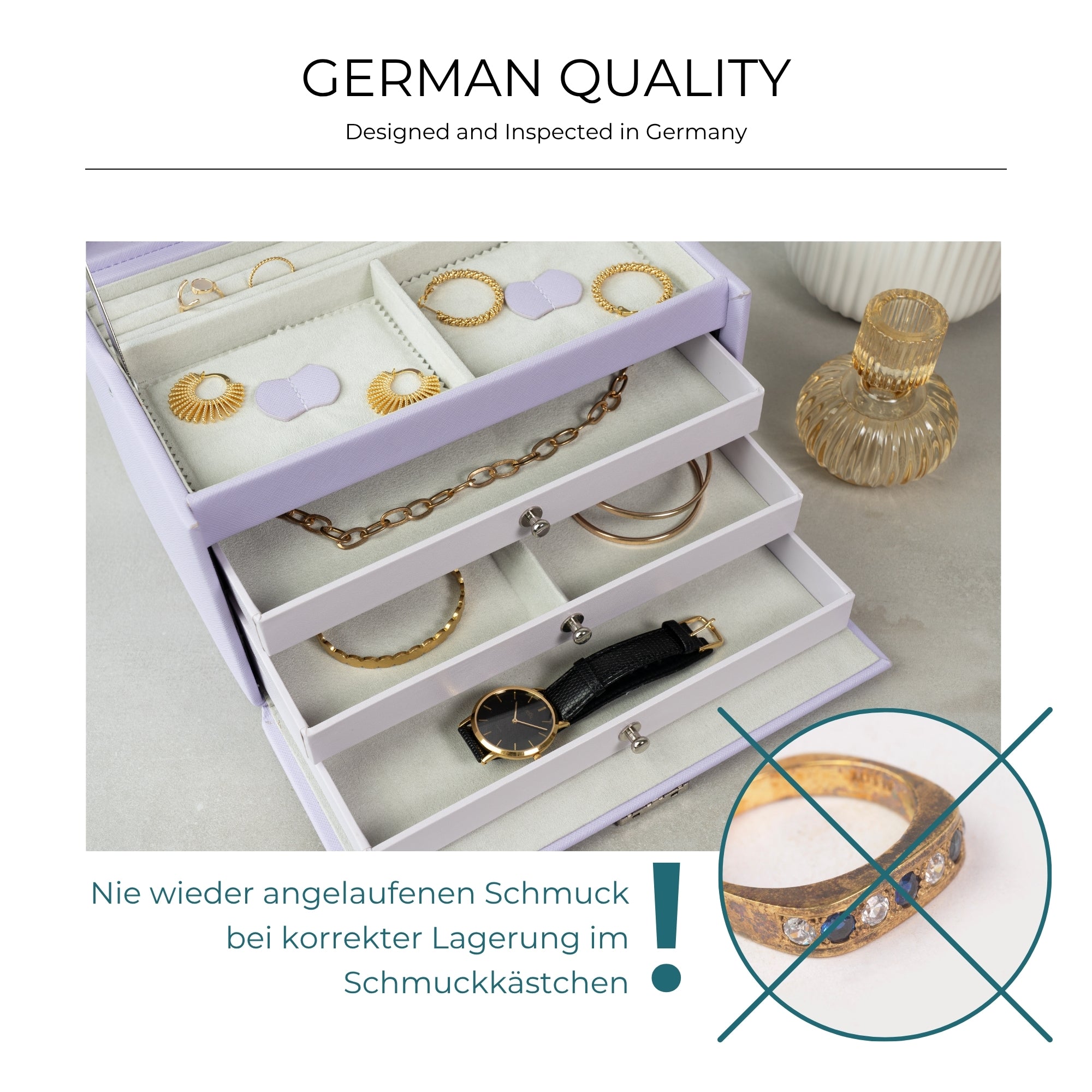 JOLIE Schmuckkästchen in Kreuznarben Optik