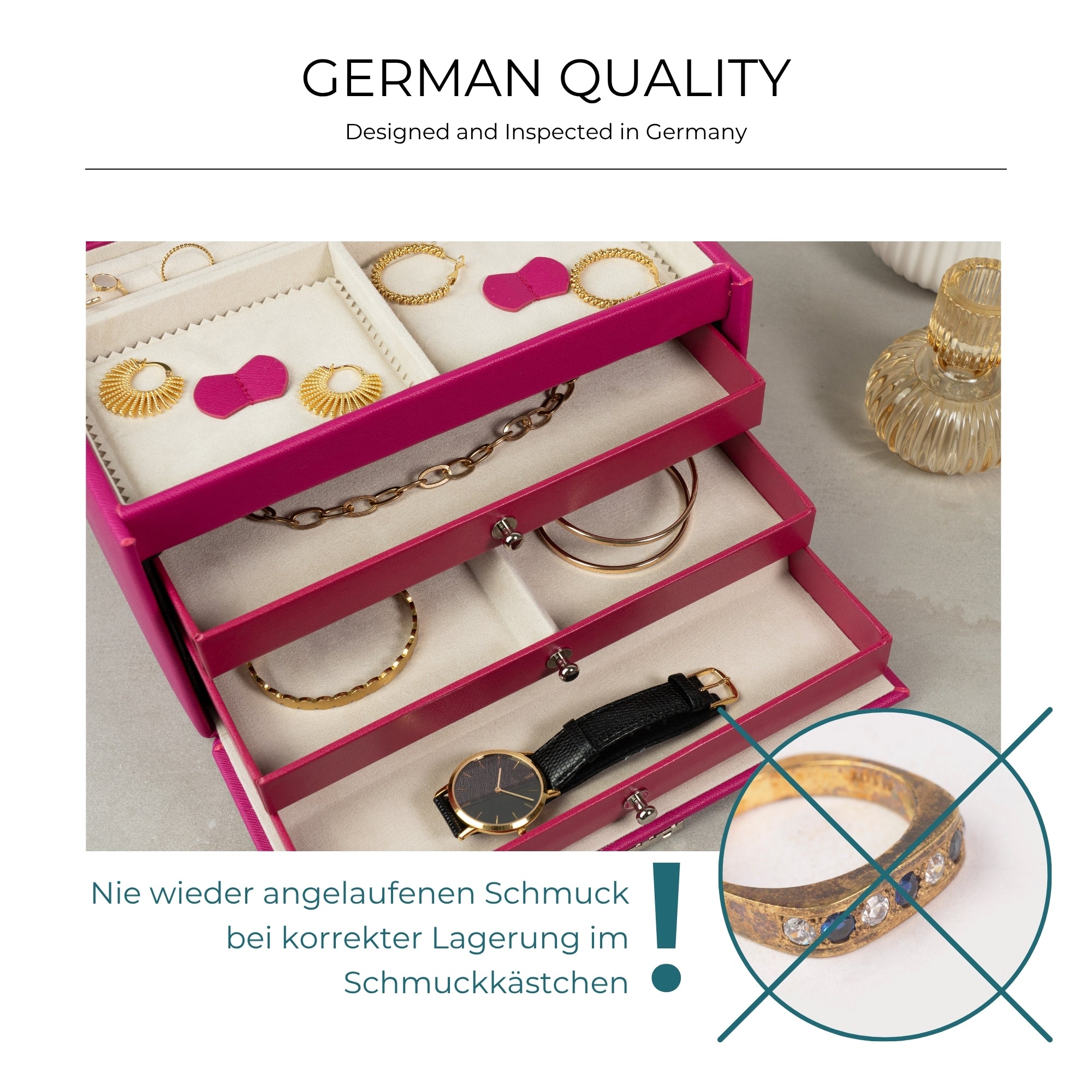 JOLIE Schmuckkästchen in Kreuznarben Optik