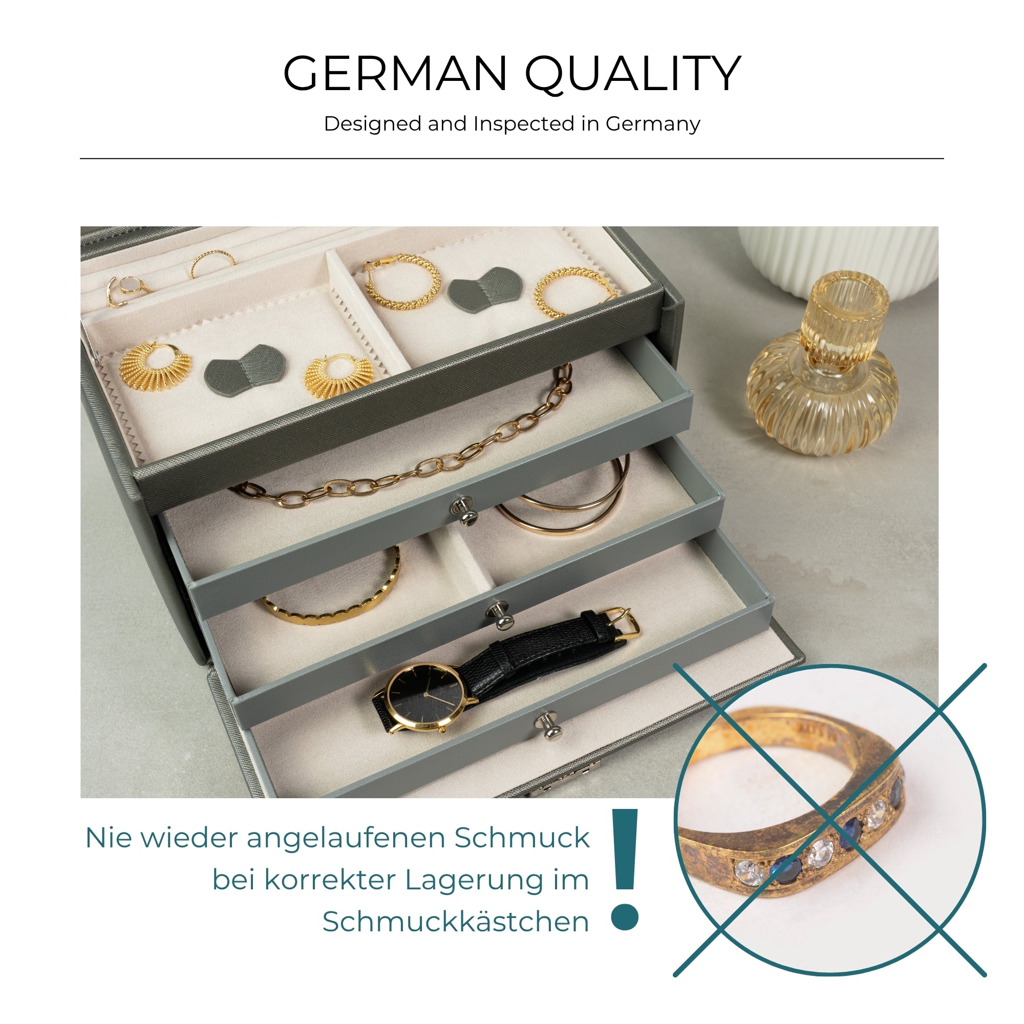 JOLIE Schmuckkästchen in Kreuznarben Optik