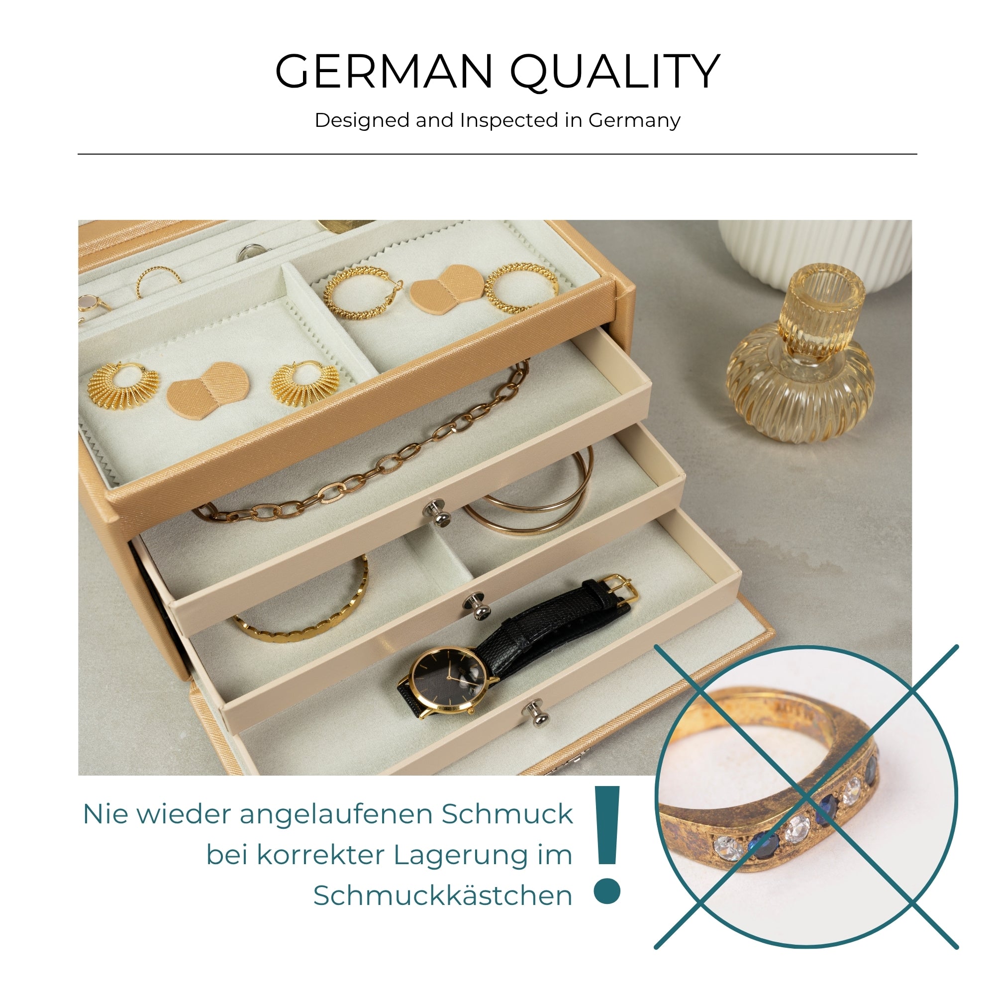 JOLIE Schmuckkästchen in Kreuznarben Optik