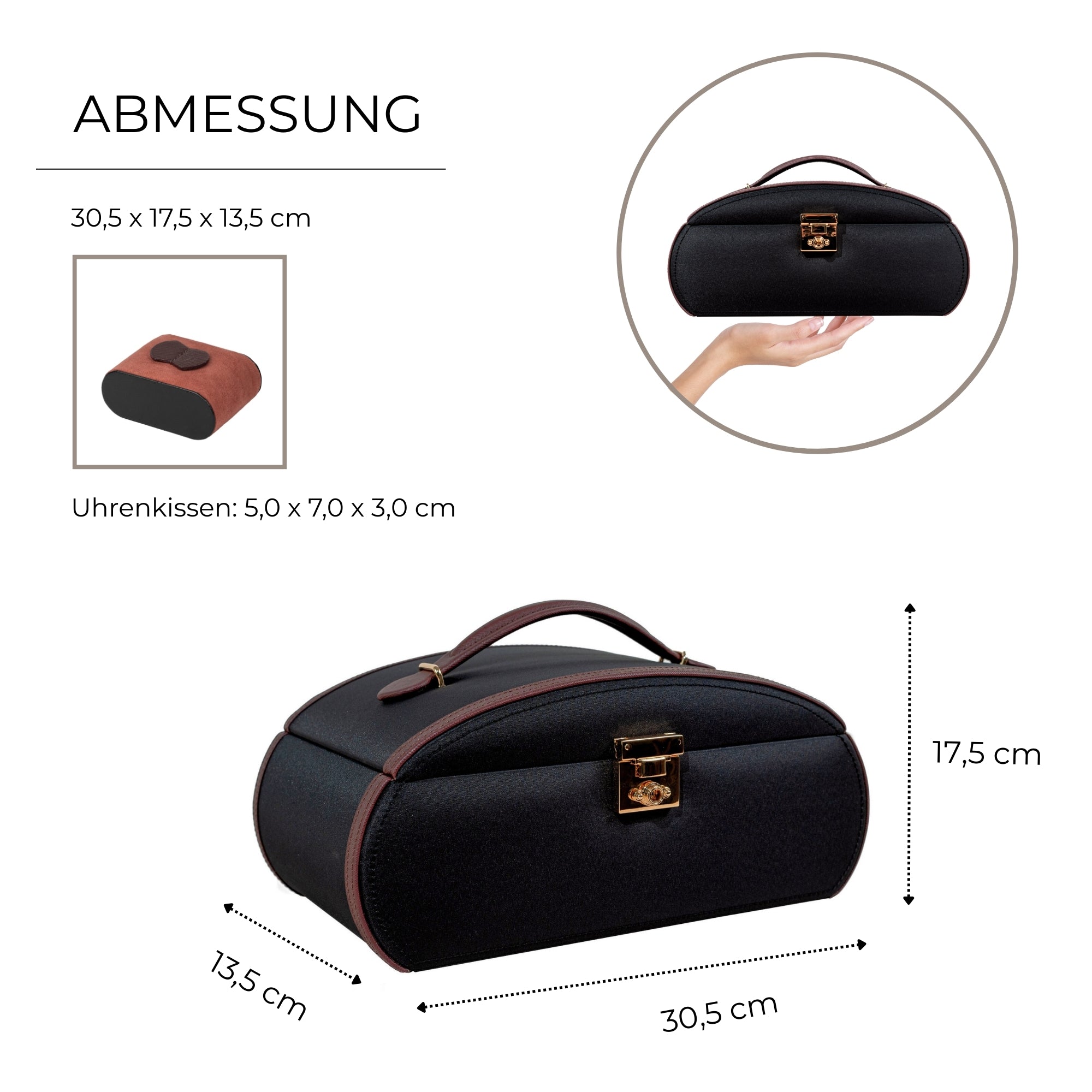 Copenhagen jewelry box with watch compartment
