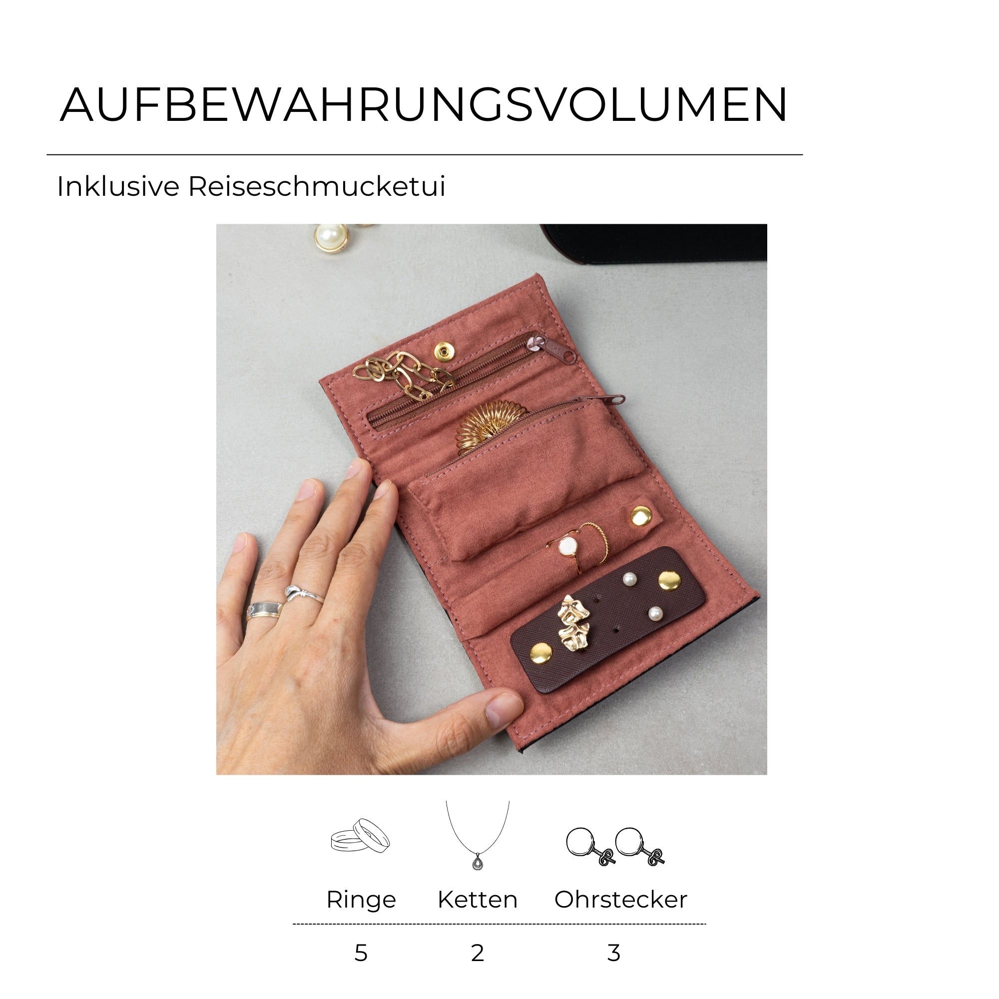 Copenhagen jewelry box with watch compartment