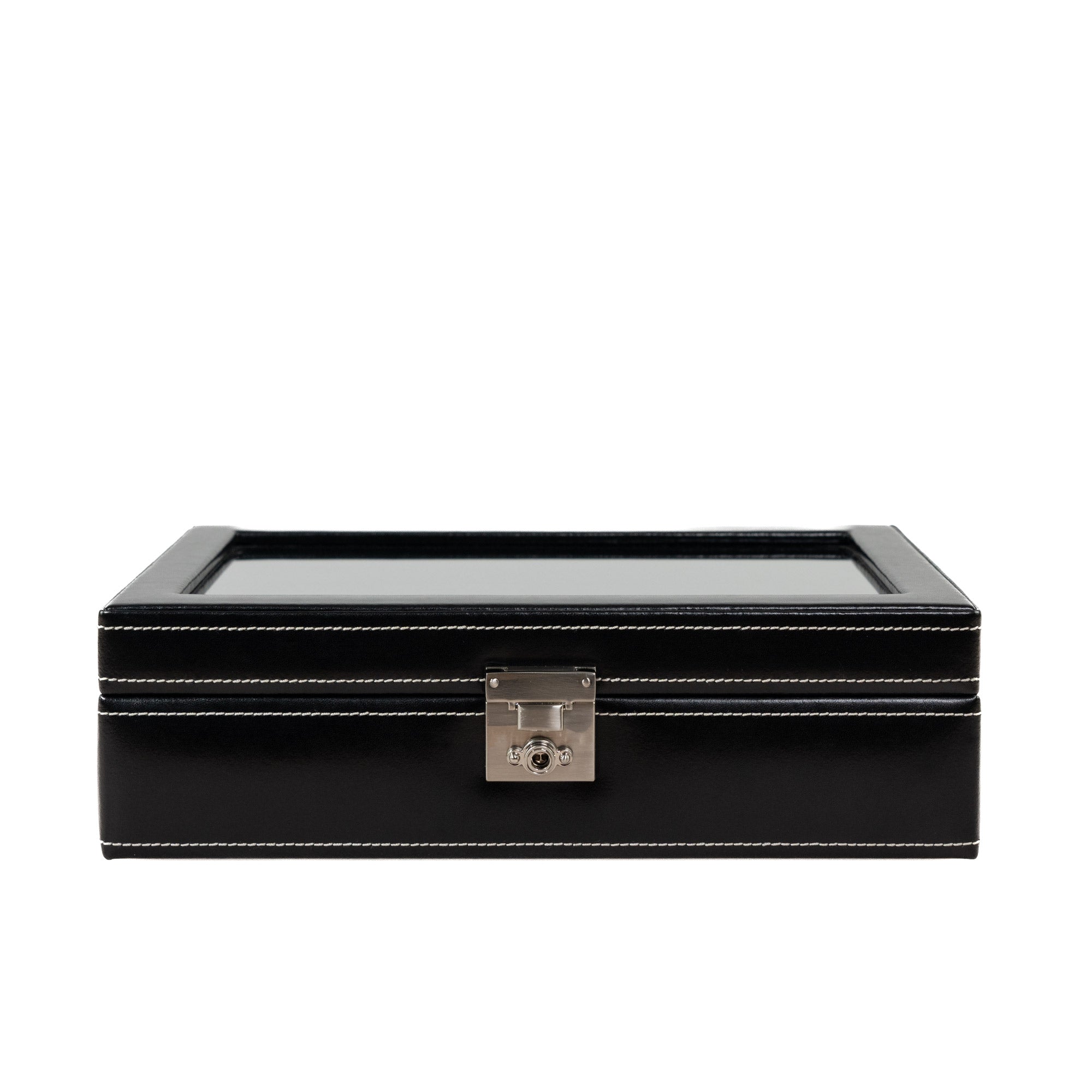 LONDON Uhrenbox für 10 Uhren aus Leder mit Glas