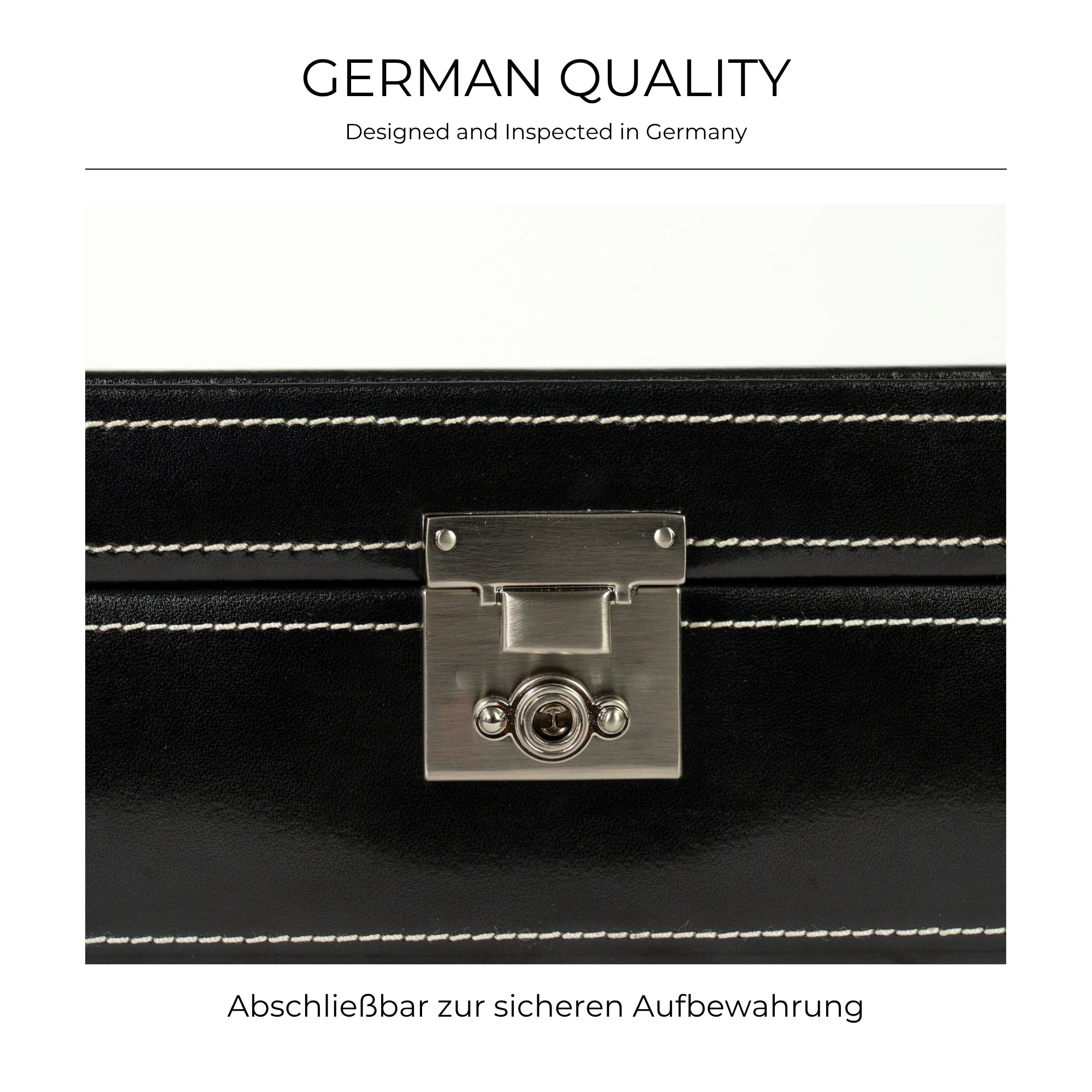 LONDON Uhrenbox für 10 Uhren aus Leder mit Glas