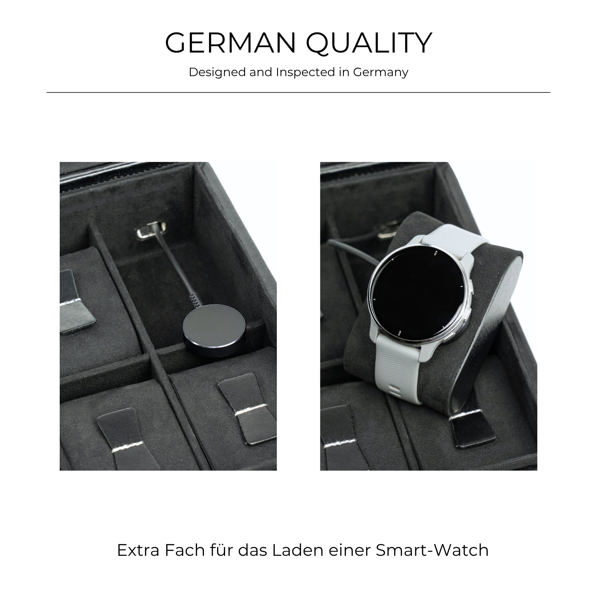LONDON Uhrenbox für 10 Uhren aus Leder mit Glas
