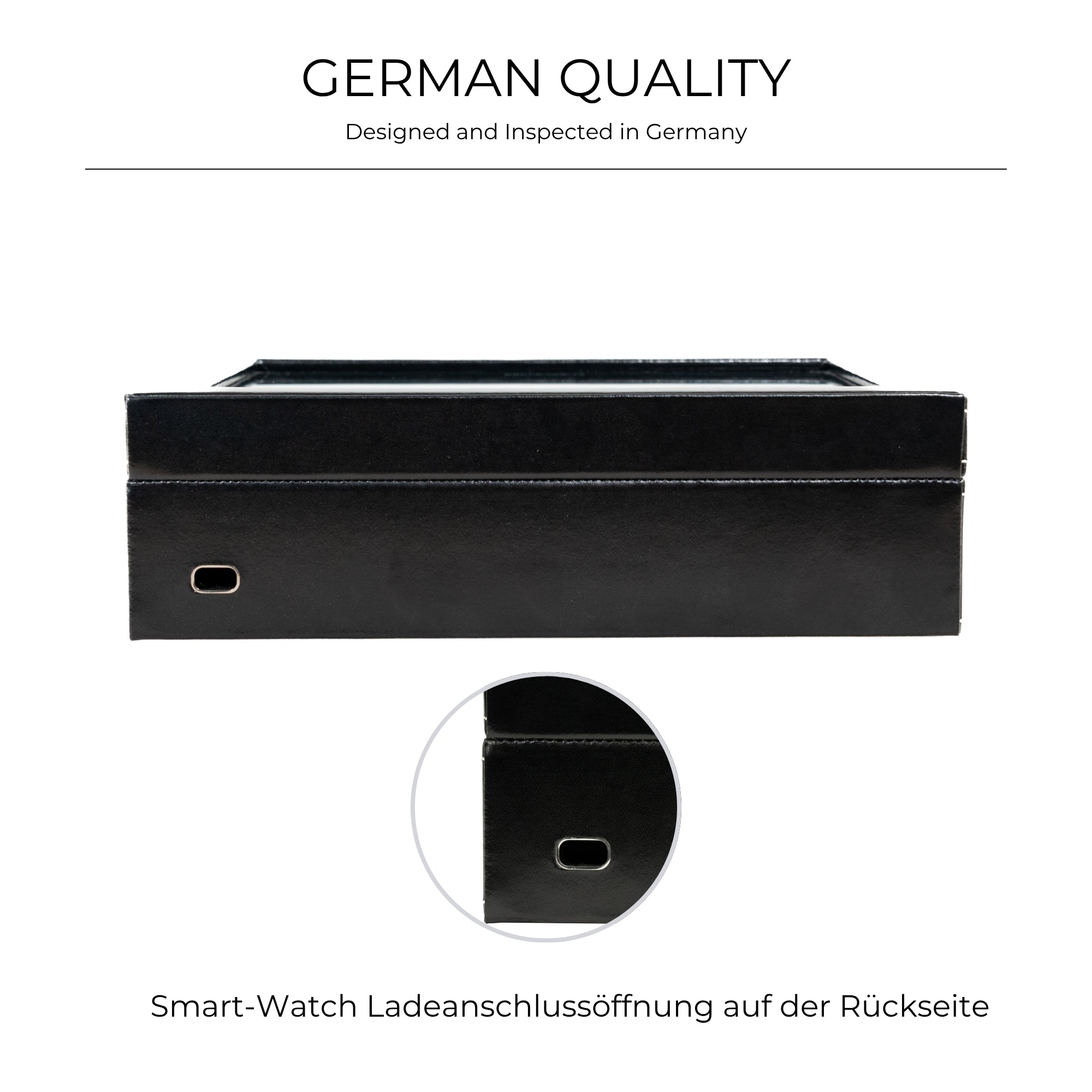 LONDON Uhrenbox für 10 Uhren aus Leder mit Glas