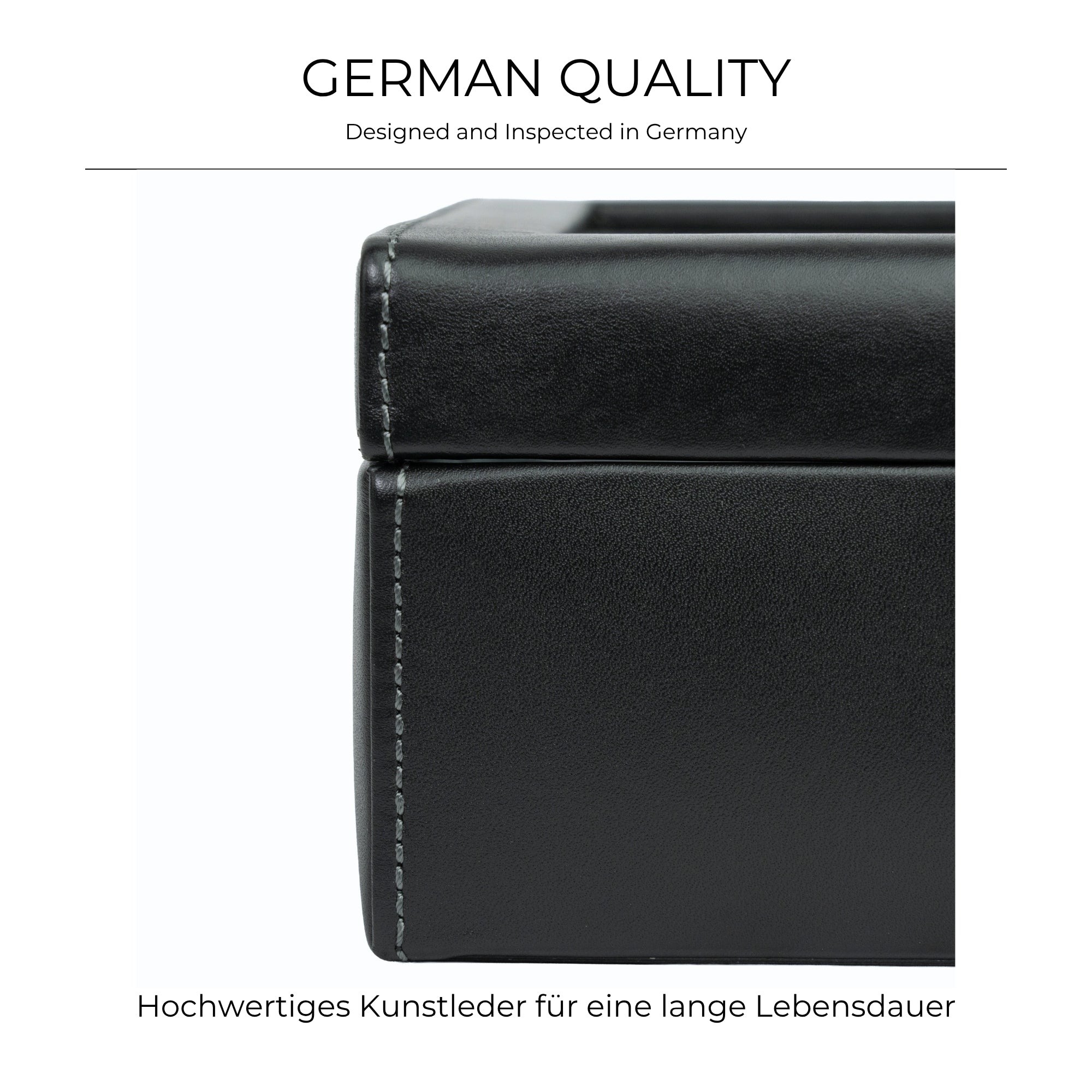 Infinity watch box for 6 watches made of leather with glass