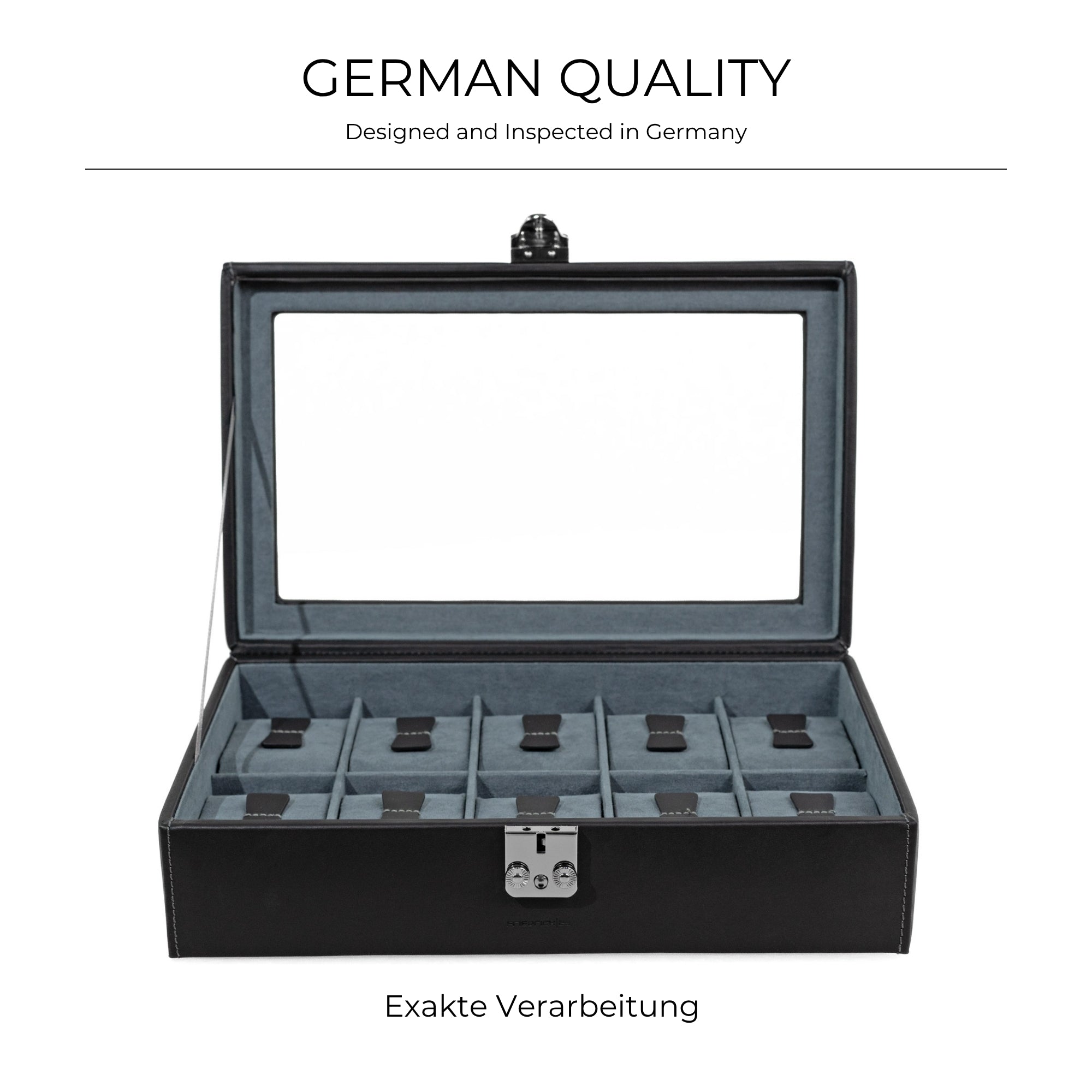 INFINITY Uhrenbox aus Leder für 10 Uhren