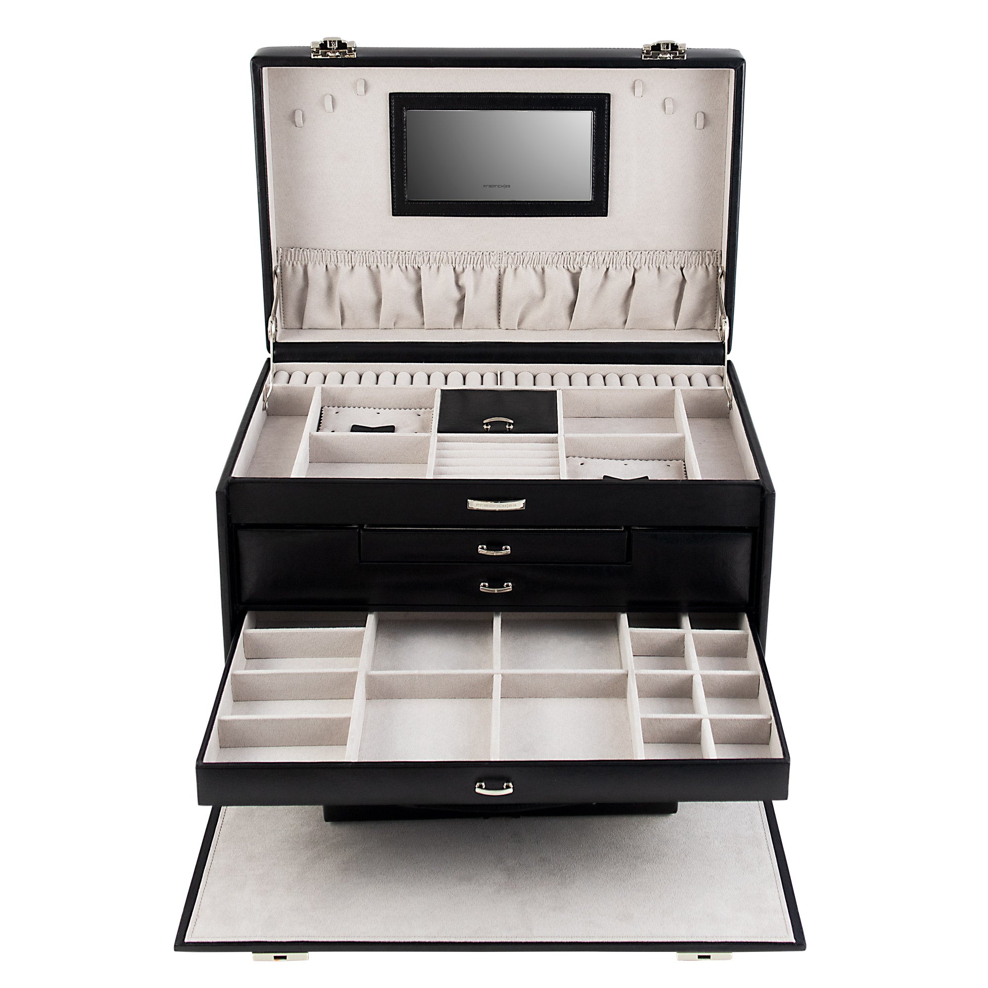 CLASSICO XXL Schmuckkasten aus Leder mit Tresor Etui