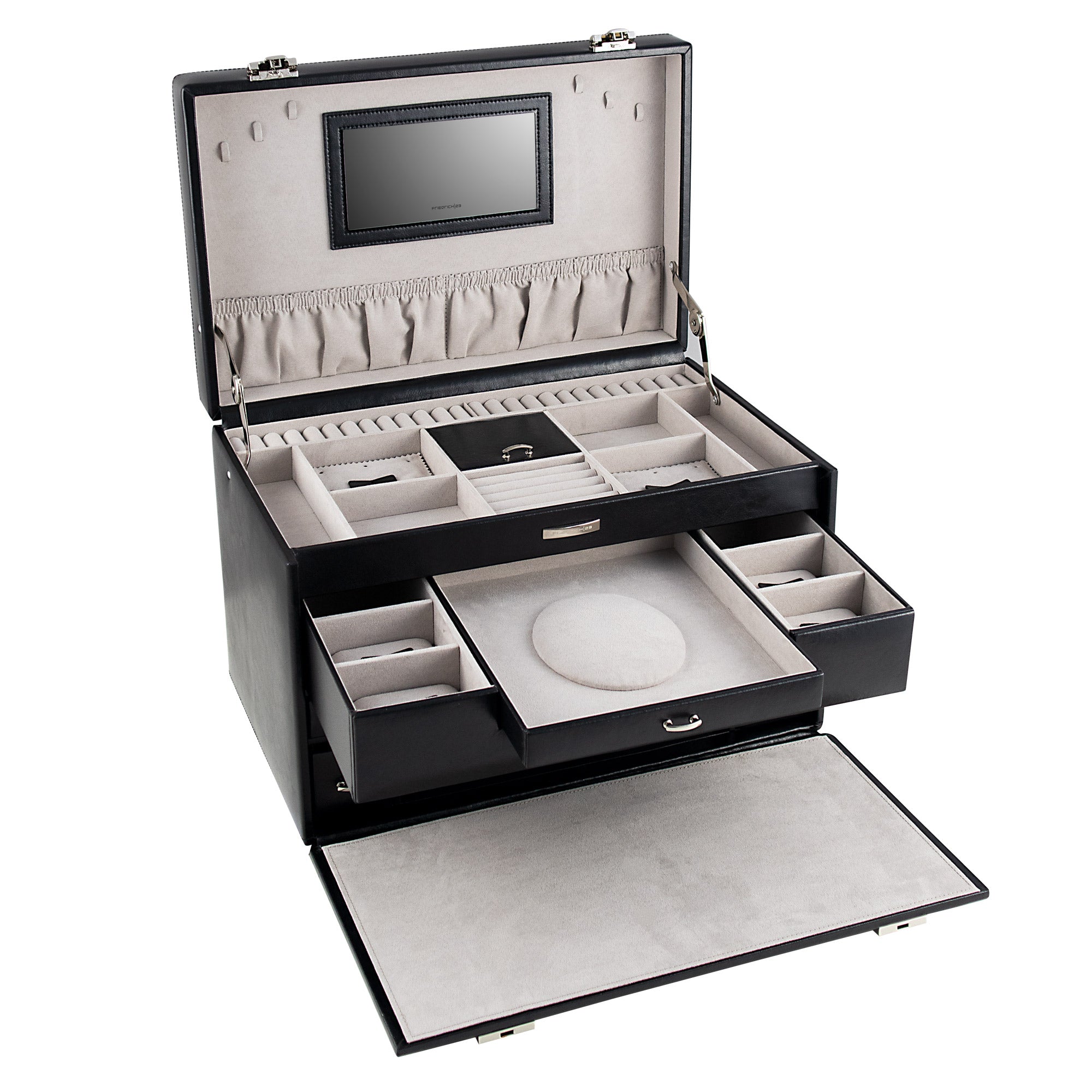 CLASSICO XXL Schmuckkasten aus Leder mit Tresor Etui