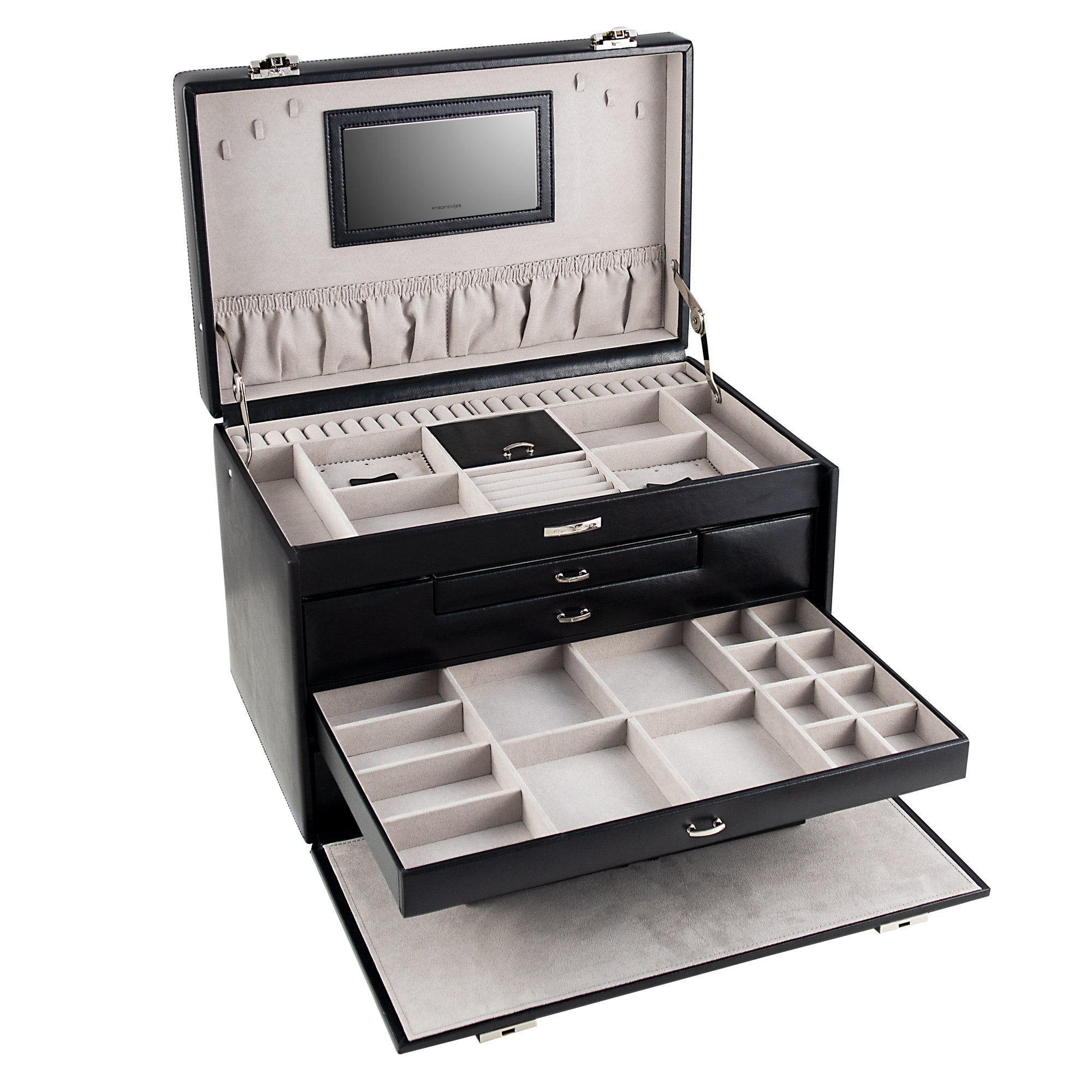 CLASSICO XXL Schmuckkasten aus Leder mit Tresor Etui