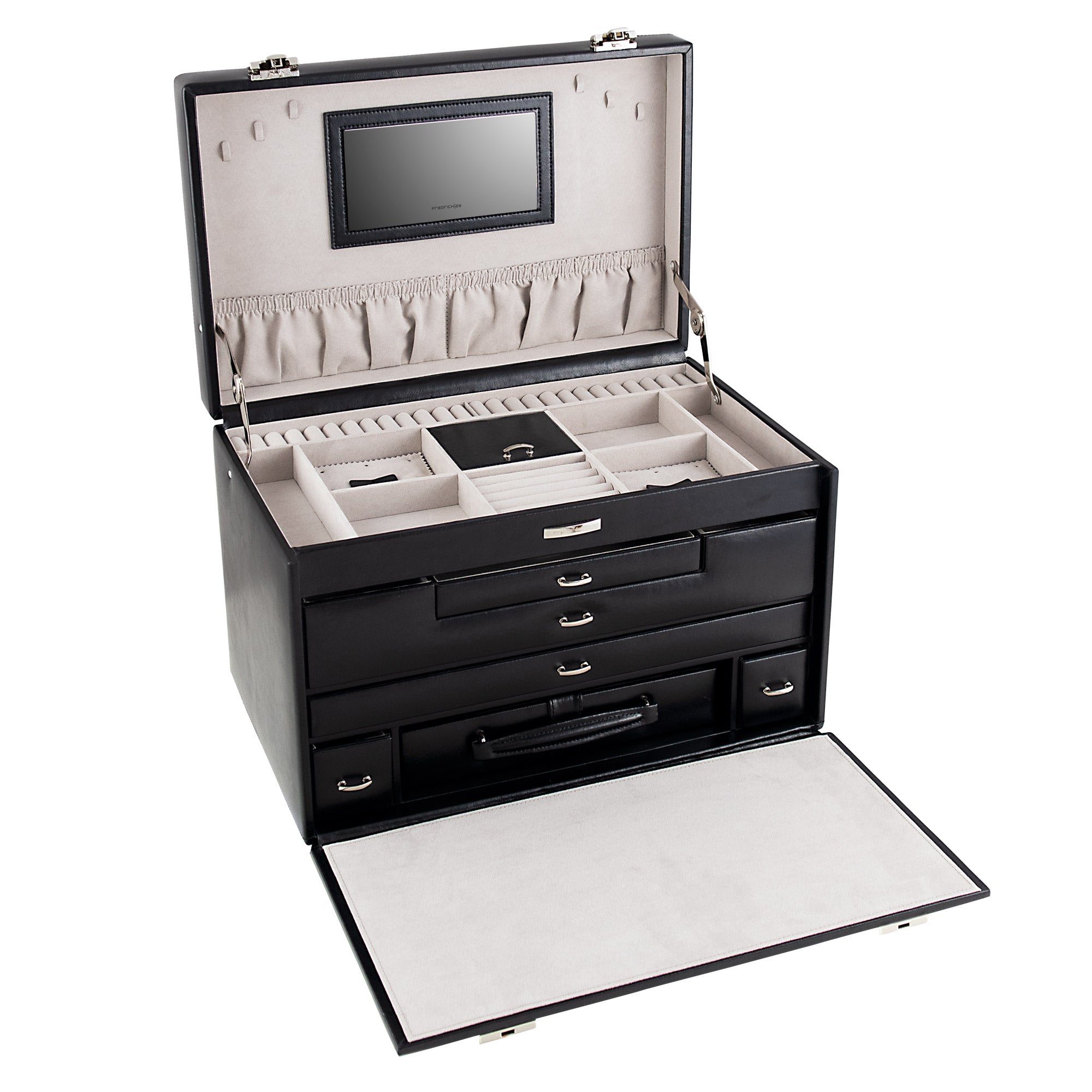 CLASSICO XXL Schmuckkasten aus Leder mit Tresor Etui