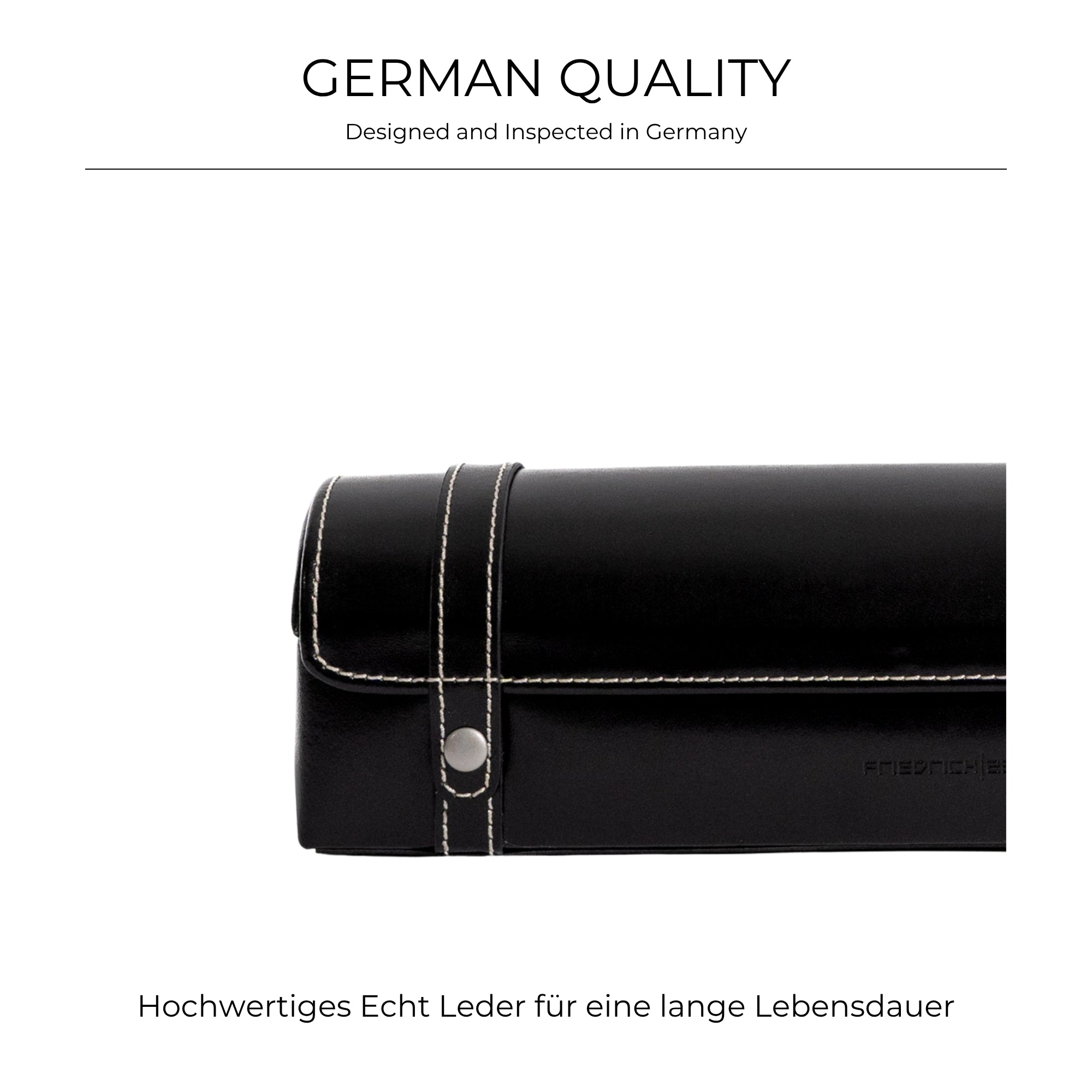 LONDON Uhrenbox für 5 Uhren aus Leder mit Glasdeckel