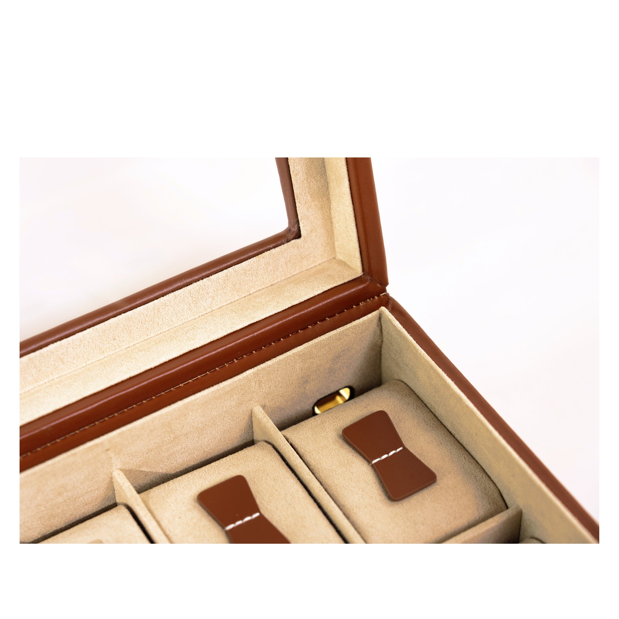 CORDOBA Uhrenbox für 10 Uhren aus Leder mit Glas