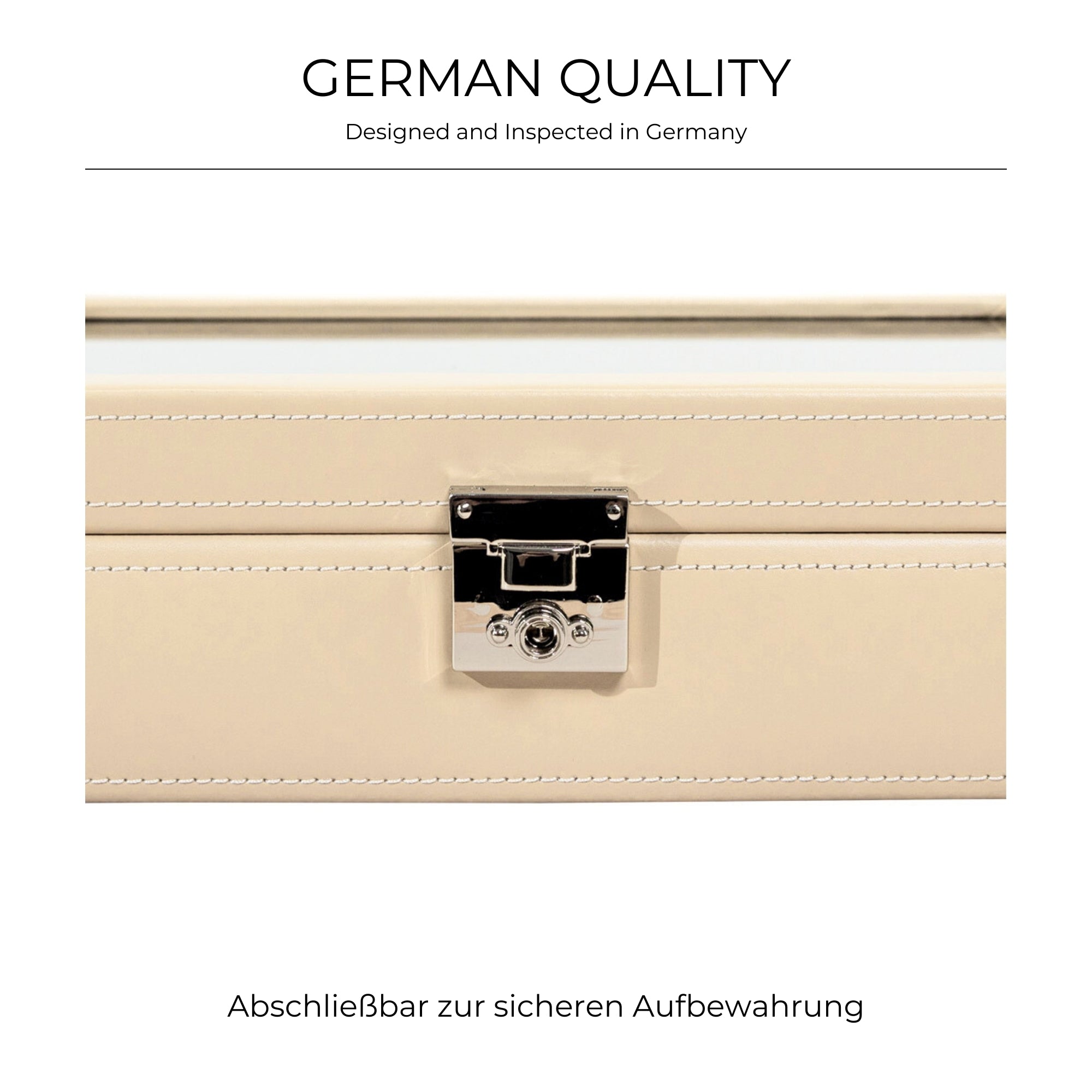 CORDOBA Uhrenbox für 10 Uhren aus Leder mit Glas