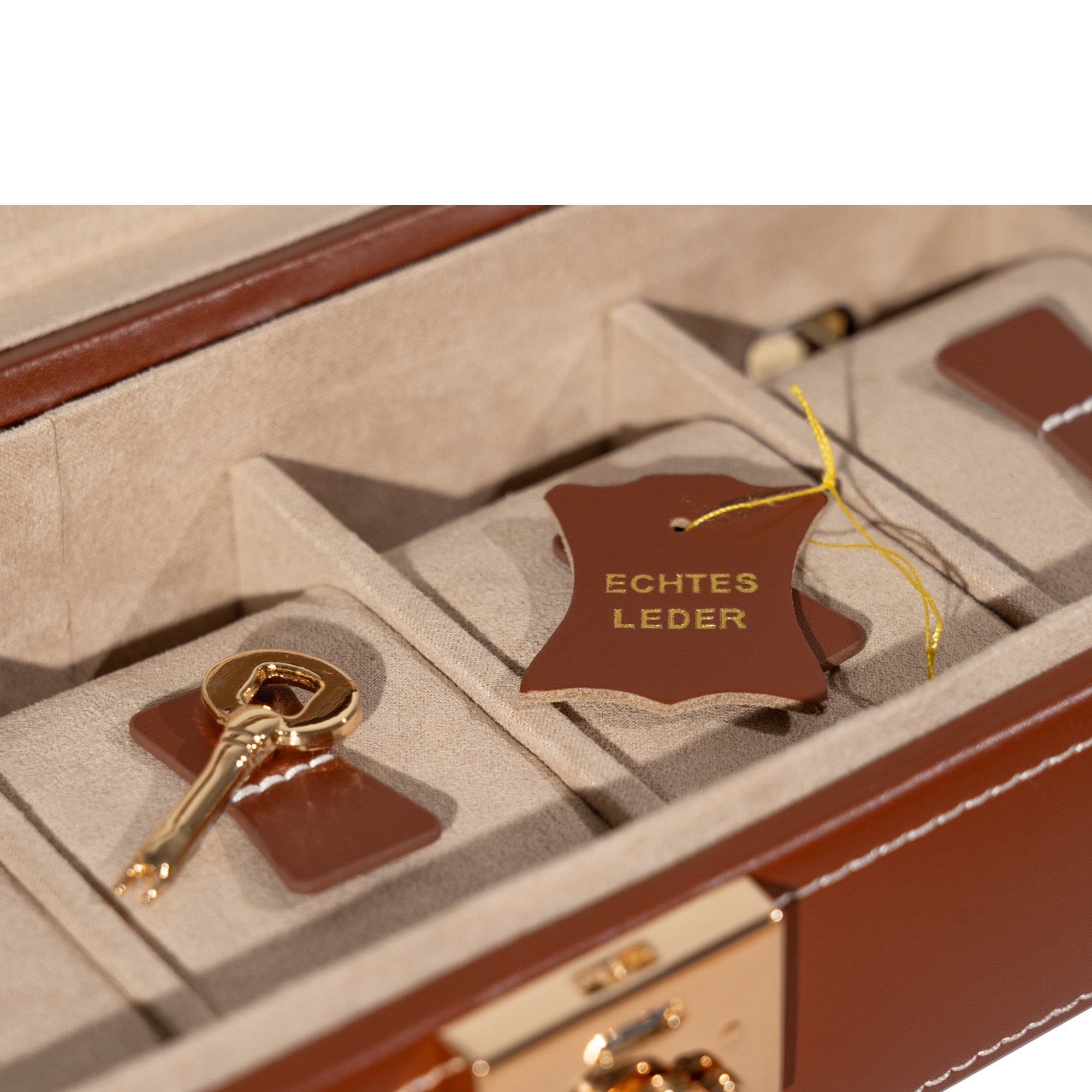 CORDOBA Uhrenbox für 5 Uhren aus Leder mit Glas