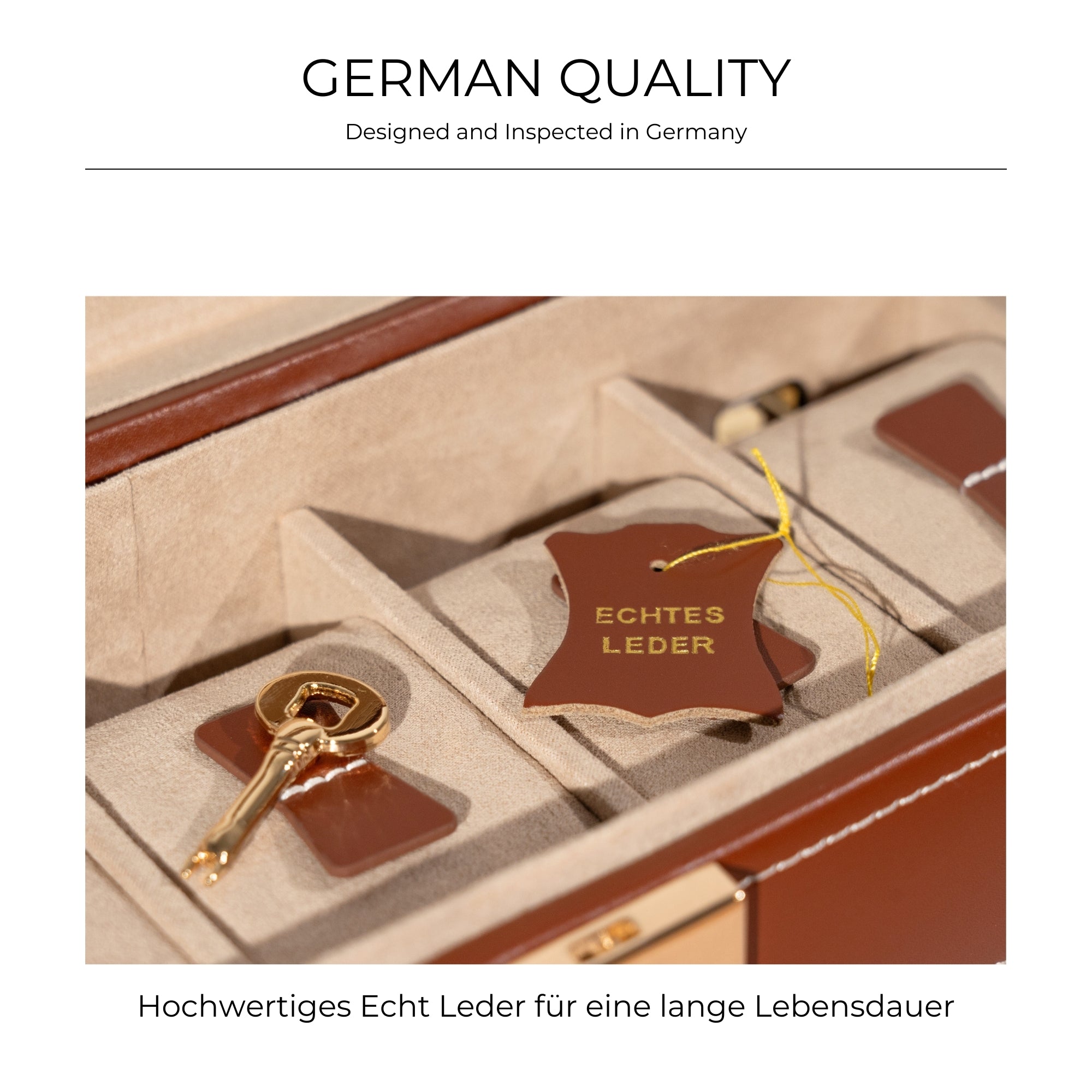CORDOBA Uhrenbox für 5 Uhren aus Leder mit Glas