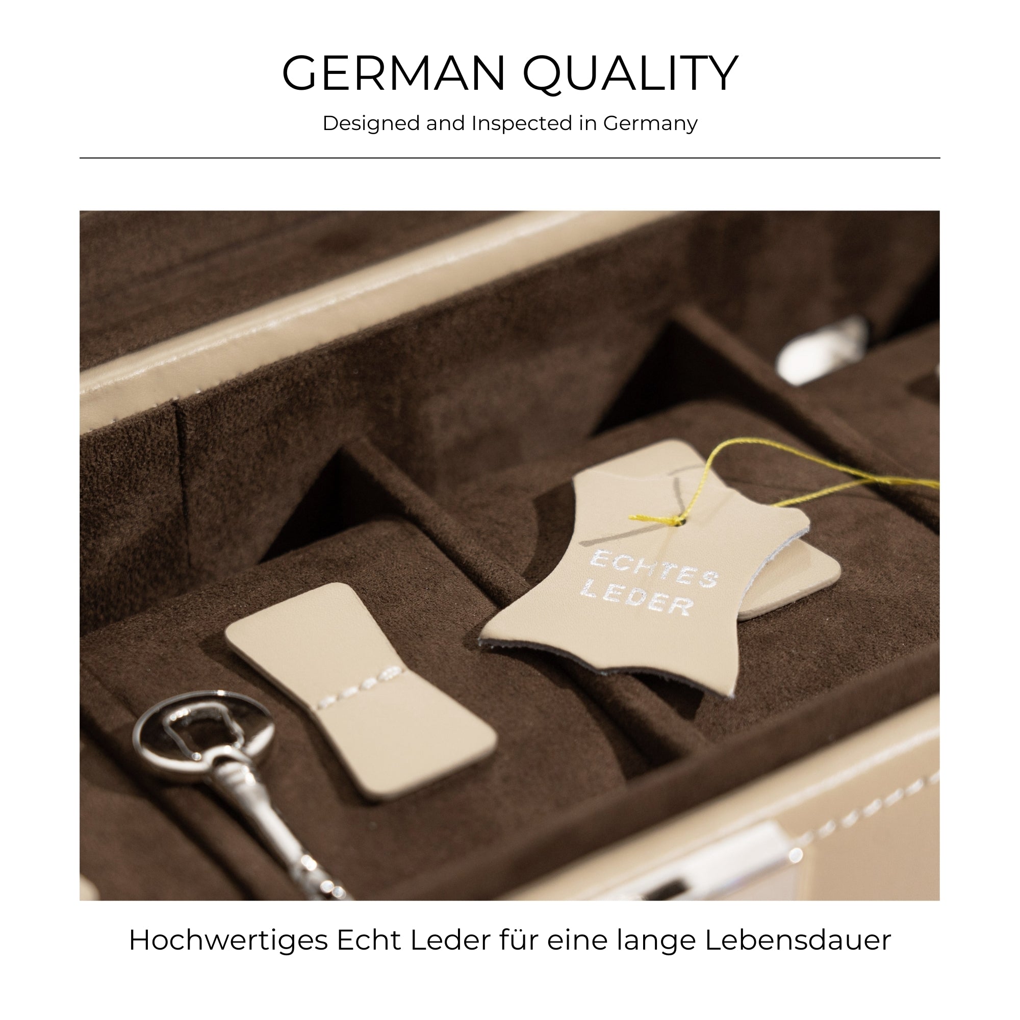 CORDOBA Uhrenbox für 5 Uhren aus Leder mit Glas