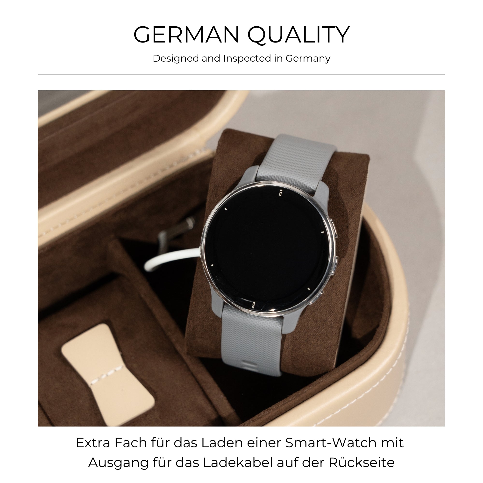 CORDOBA Uhrenbox für 5 Uhren aus Leder mit Glas