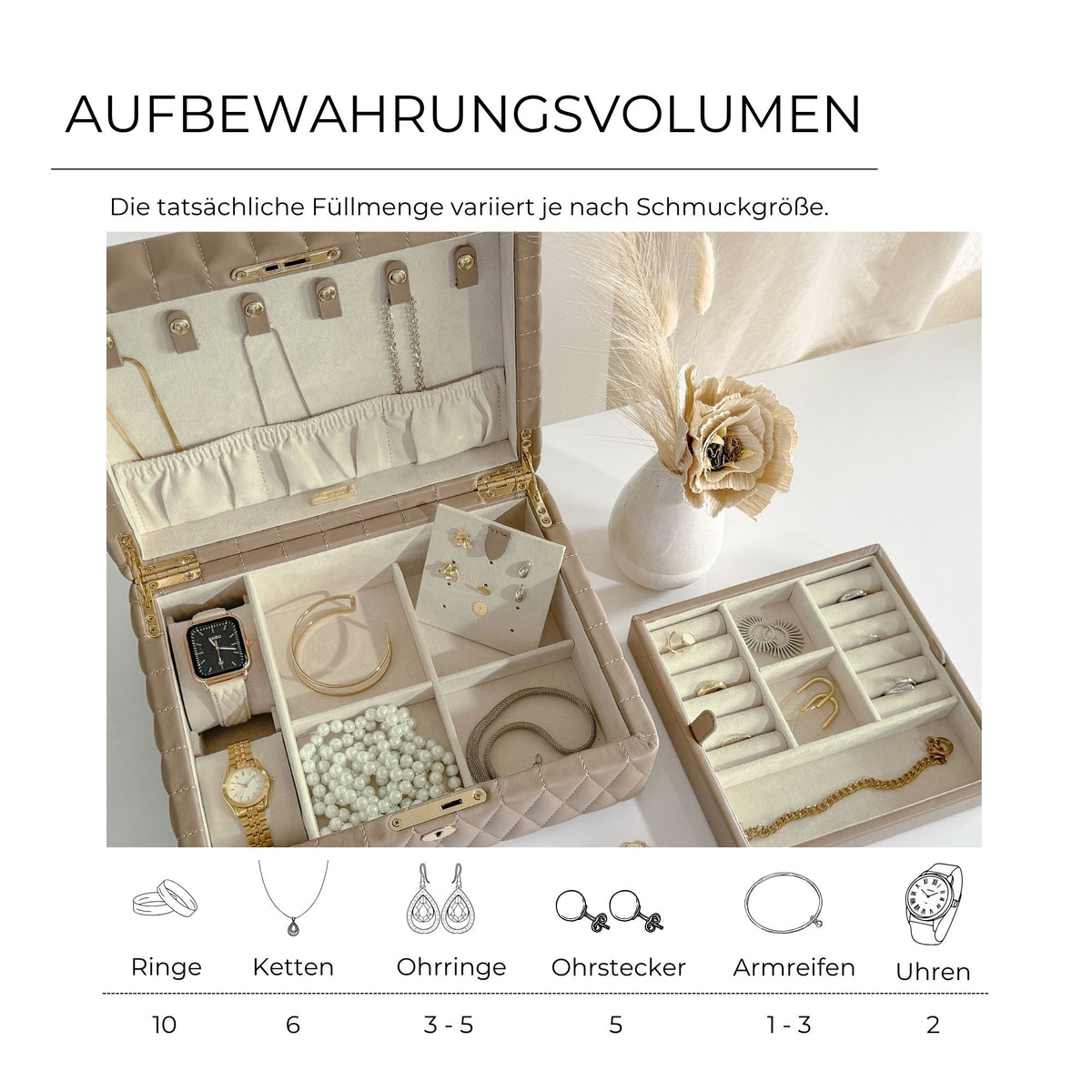 SAPHIRA - Schmuckkasten aus Kunstleder
